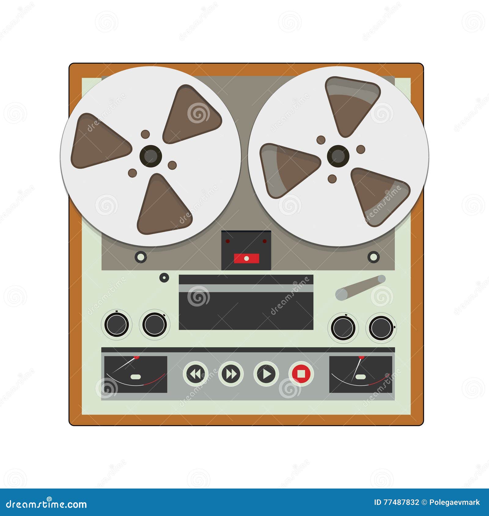 Reel-to-reel Recorder with Cassette Tape Cartridges. Stock Vector -  Illustration of gadget, stereo: 77487832