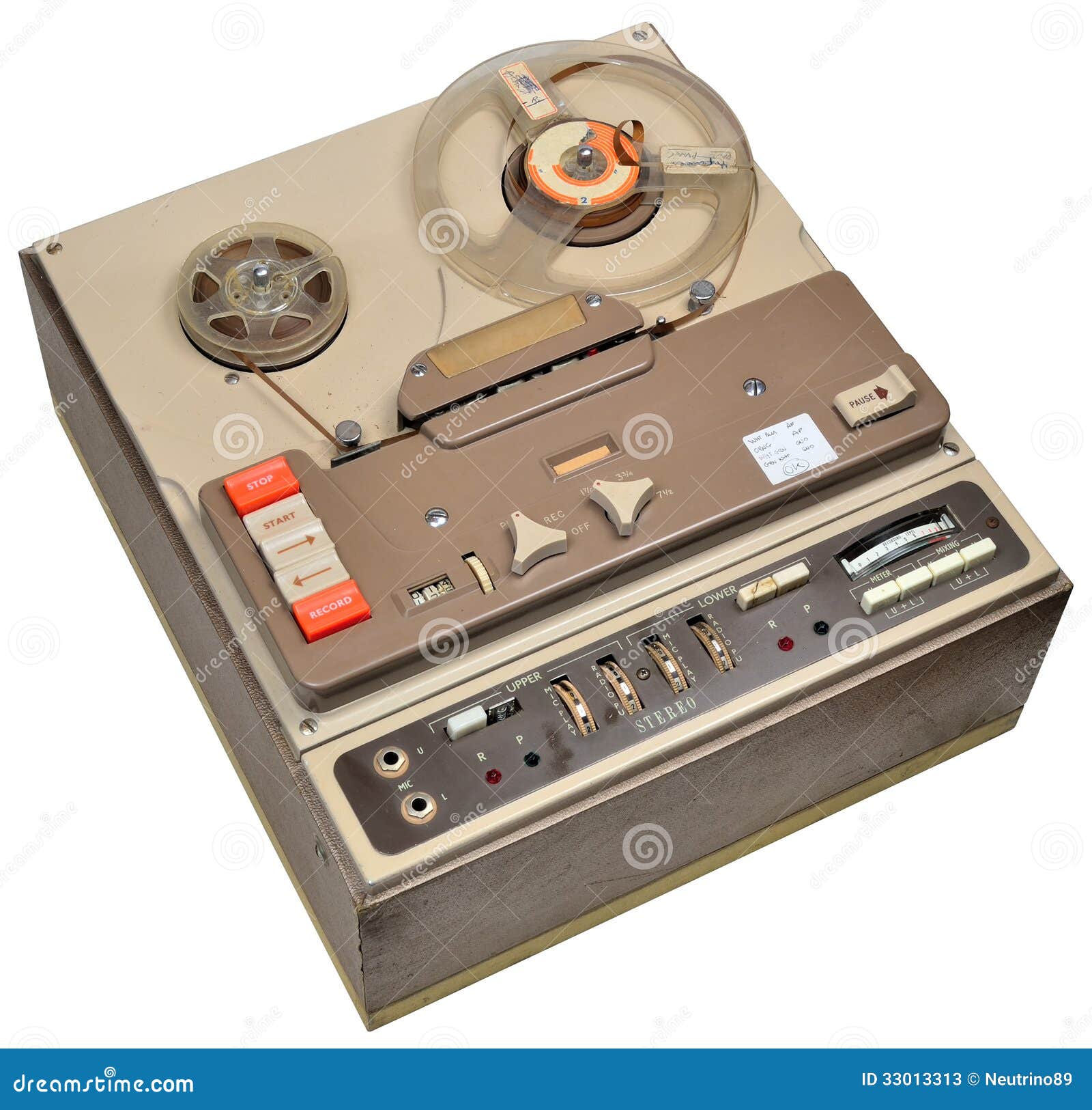 Reel to reel tape recorder stock image. Image of vacuum - 33013313