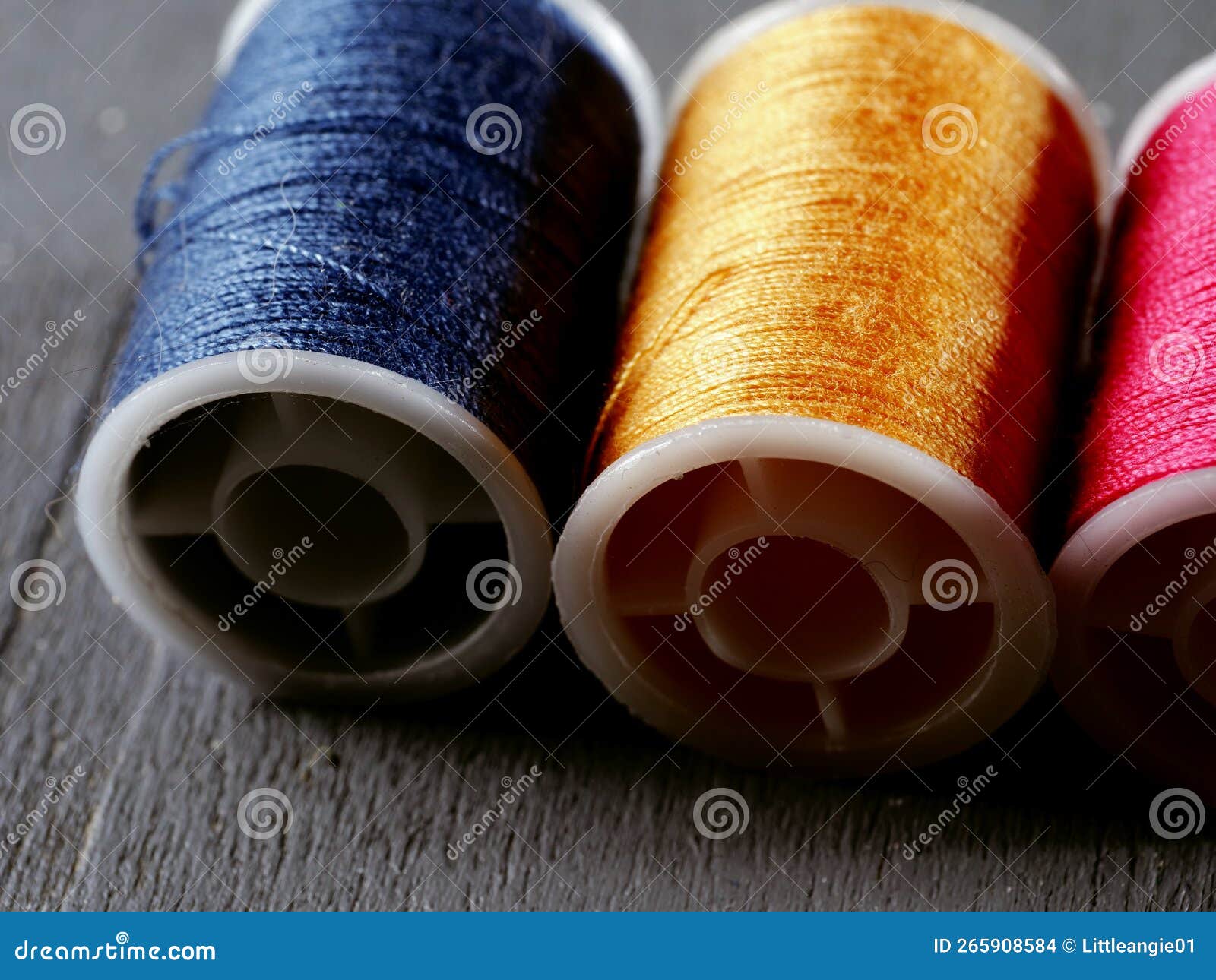 Reels of Colorful Cotton for Sewing in a Row Different Stock Photo Image of textile, craft
