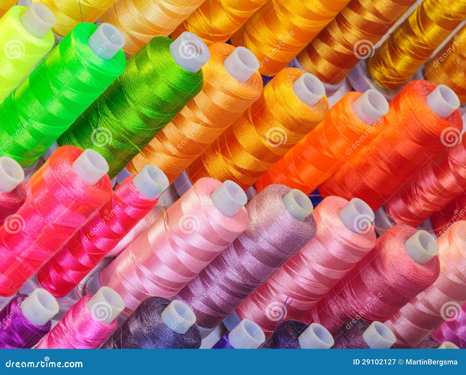 Reels with Colorful Sowing Threads Stock Image Image of industry