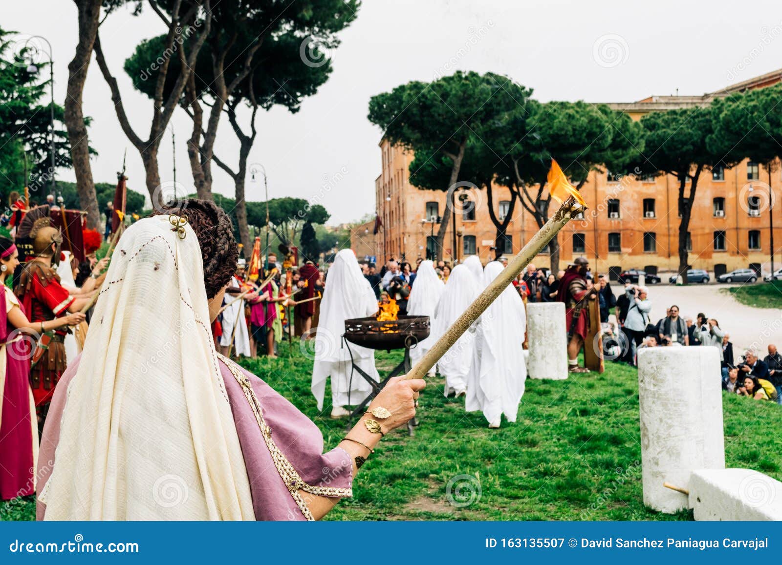 Reenactment of Ceremony with Roman Priestesses in the Maximum Circus of