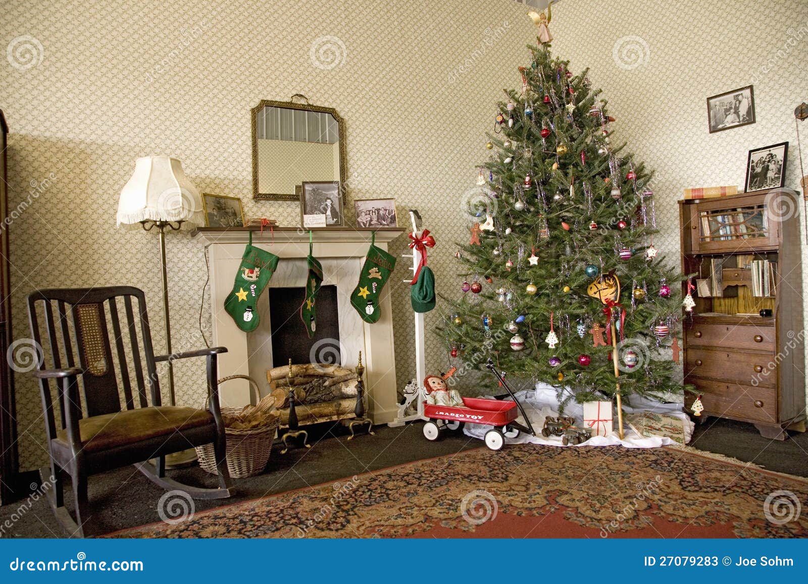 Reenactment of World War II Home Living Room Editorial Stock Photo