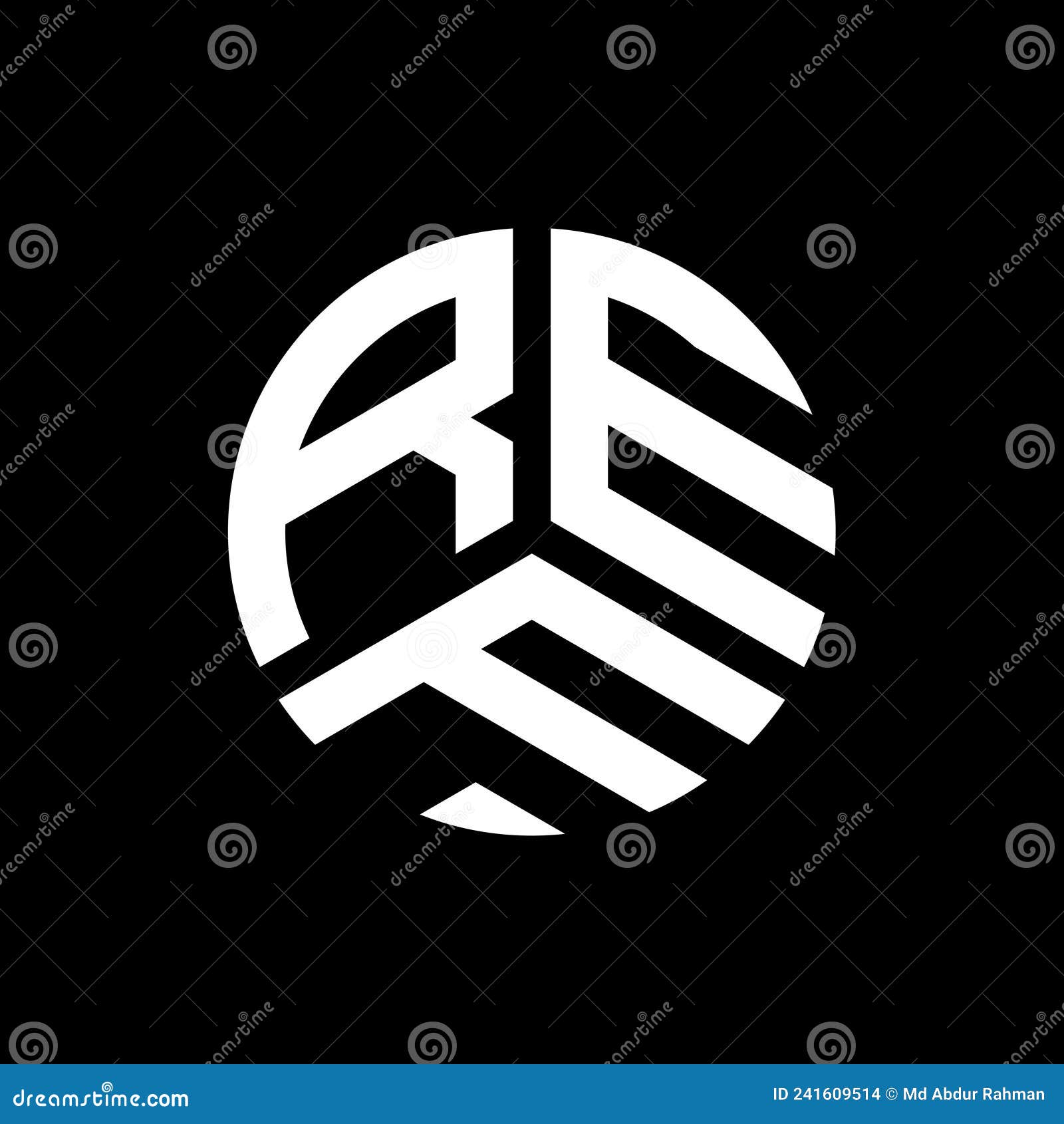Ref Letter Logo Design On Black Background Ref Creative Initials