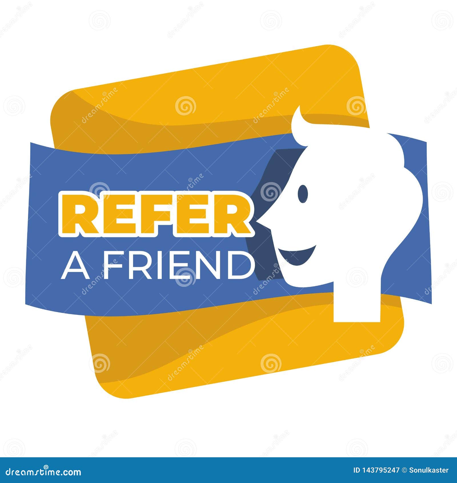 Refer Friend Button Isolated Icon Social Media Stock Vector