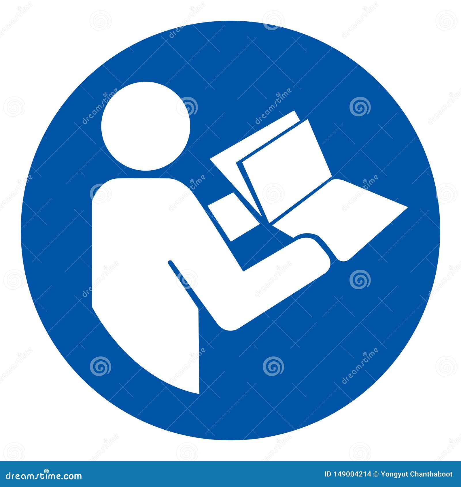 Refer Instruction Manual Booklet Symbol Sign,Vector Illustration