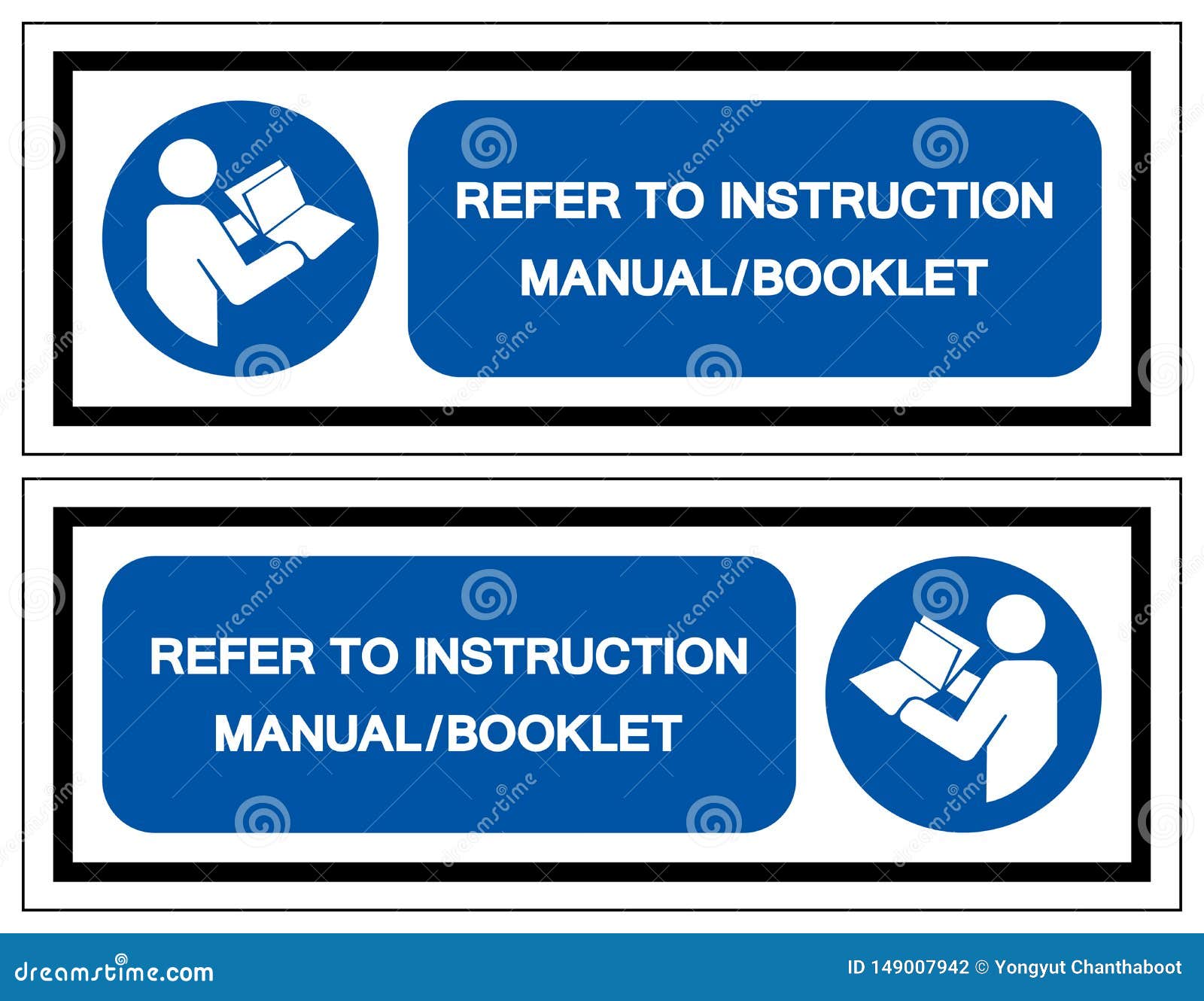 Refer Instruction Manual Booklet Symbol Sign,Vector Illustration