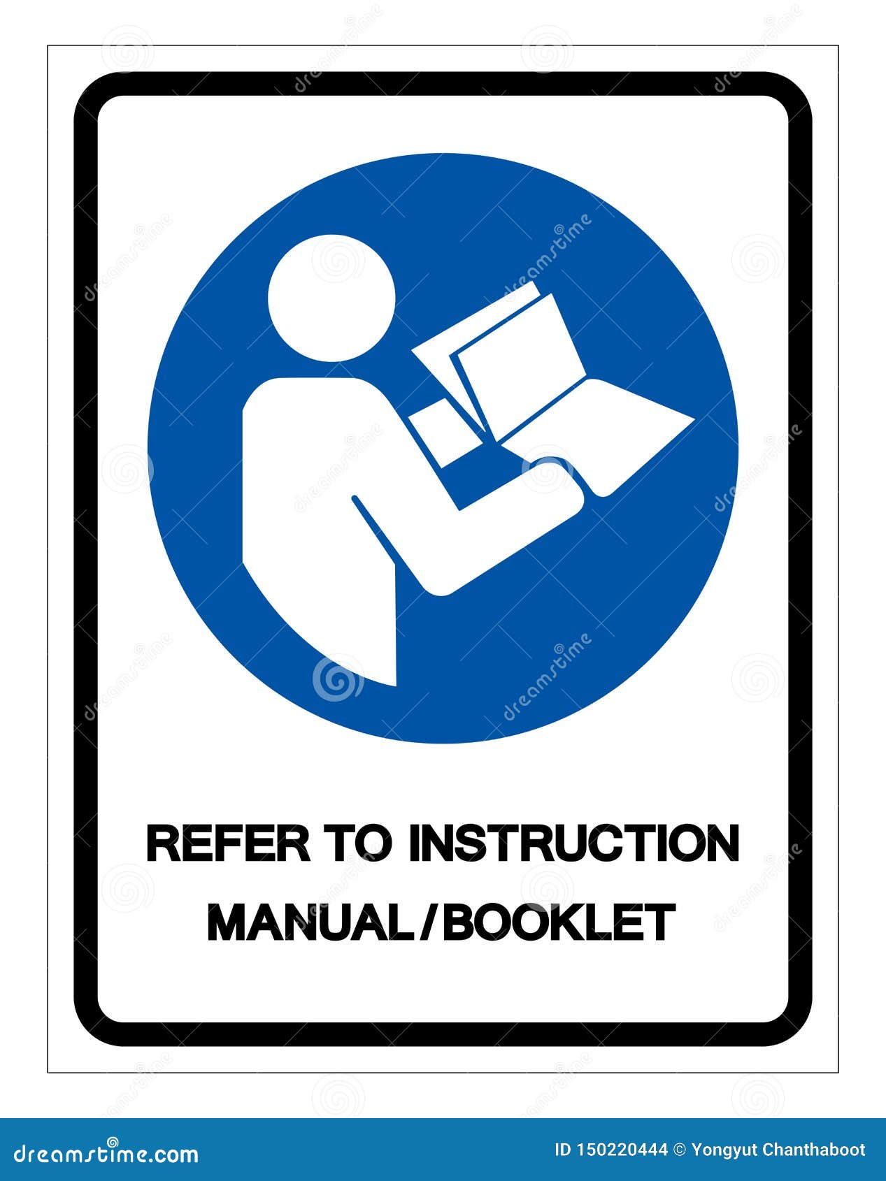 Refer Instruction Manual Booklet Symbol Sign,Vector Illustration