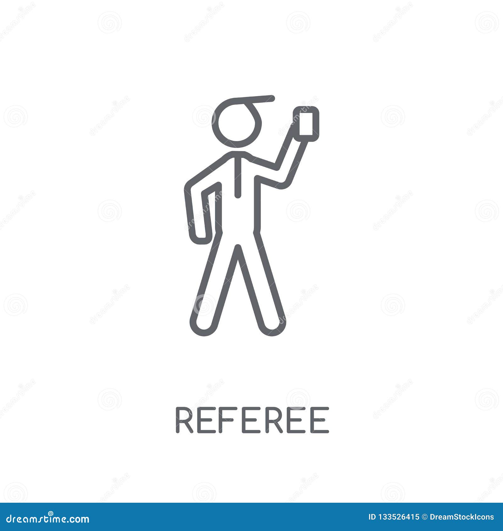 Referee Linear Icon. Modern Outline Referee Logo Concept on Whit Stock