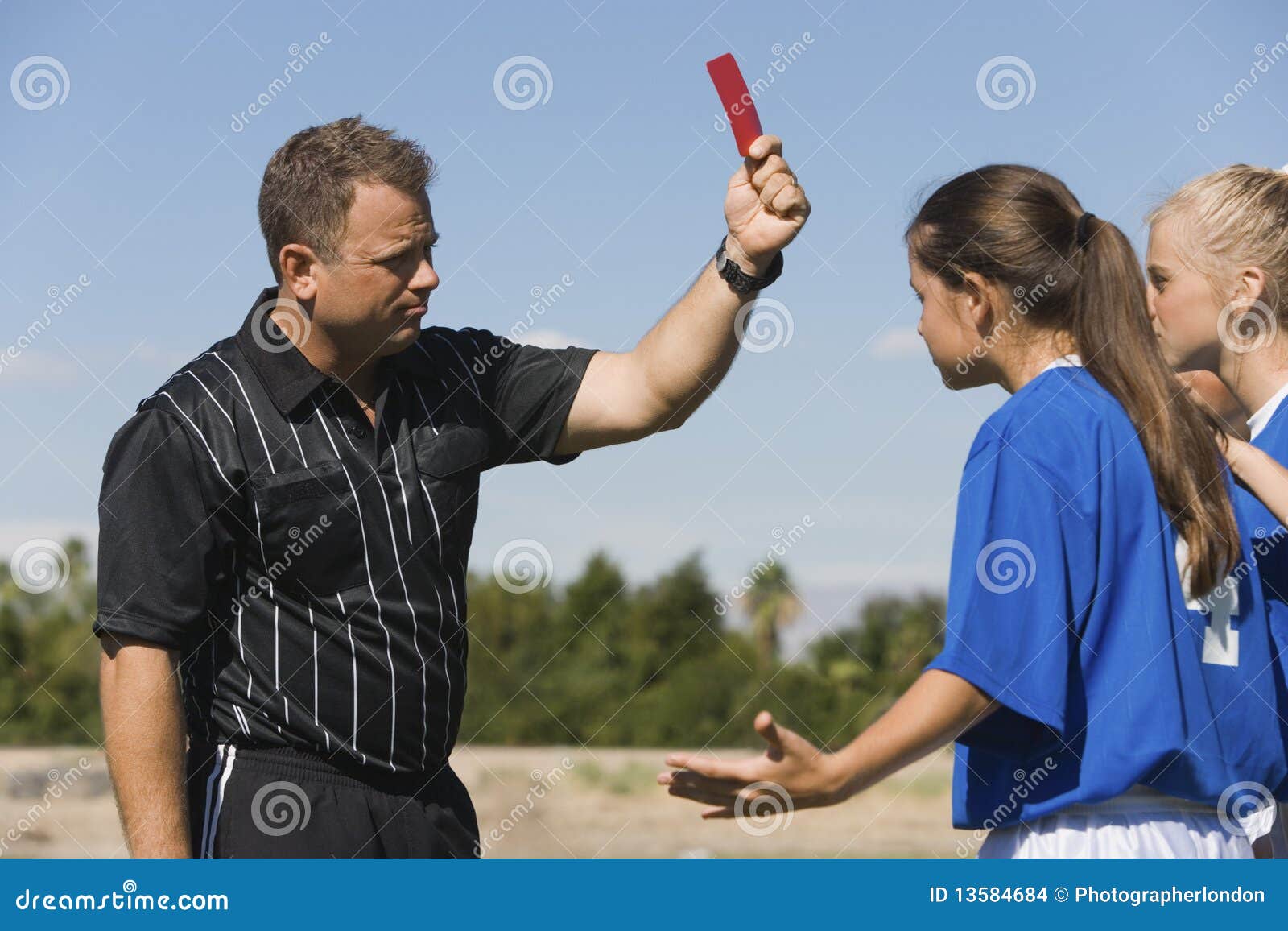 Soccer Referee Holding Out a Red Card Stock Photo - Image of disqualified,  judgment: 210187792
