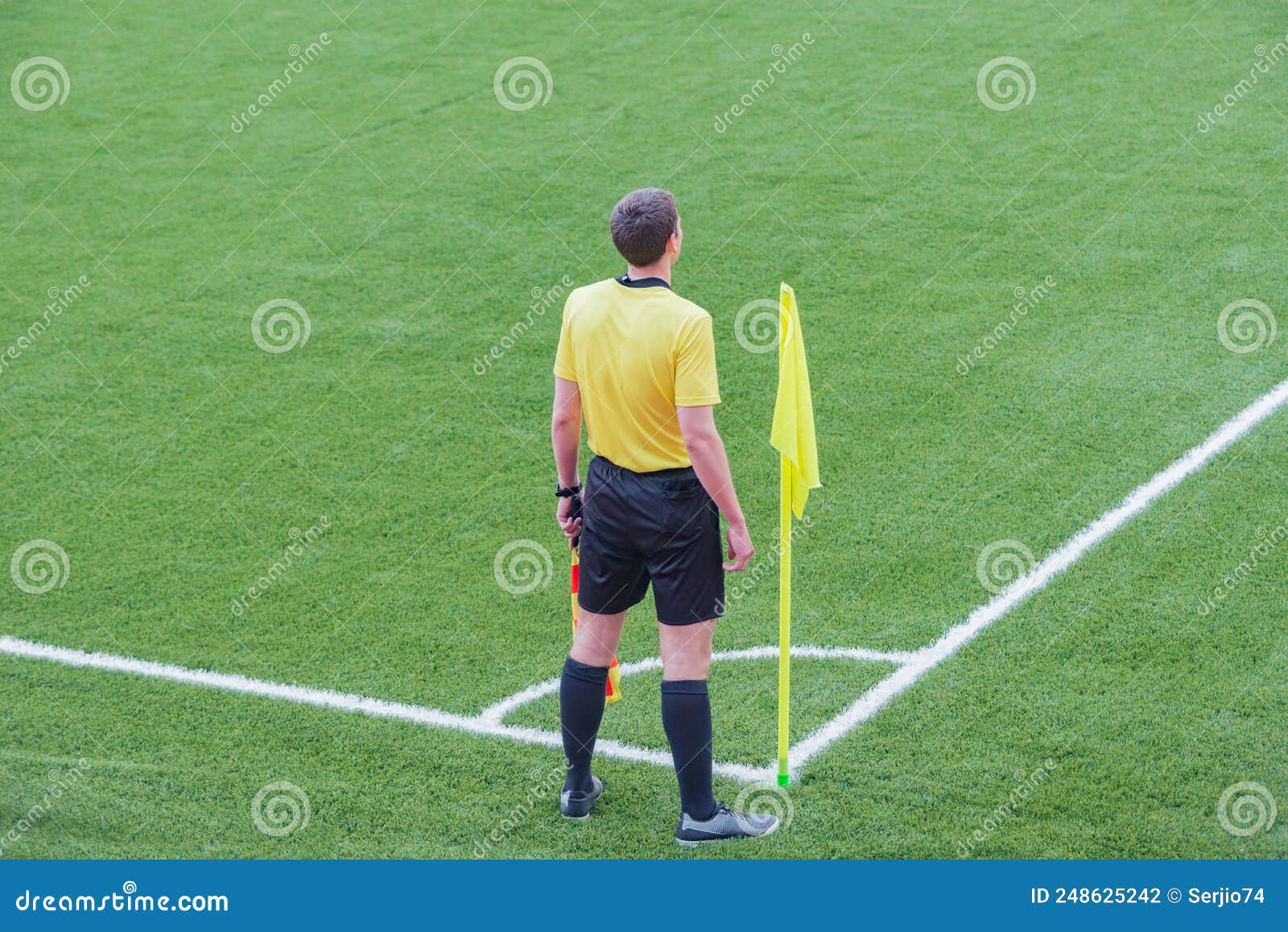Referee of a soccer game editorial photography. Image of arena 248625242
