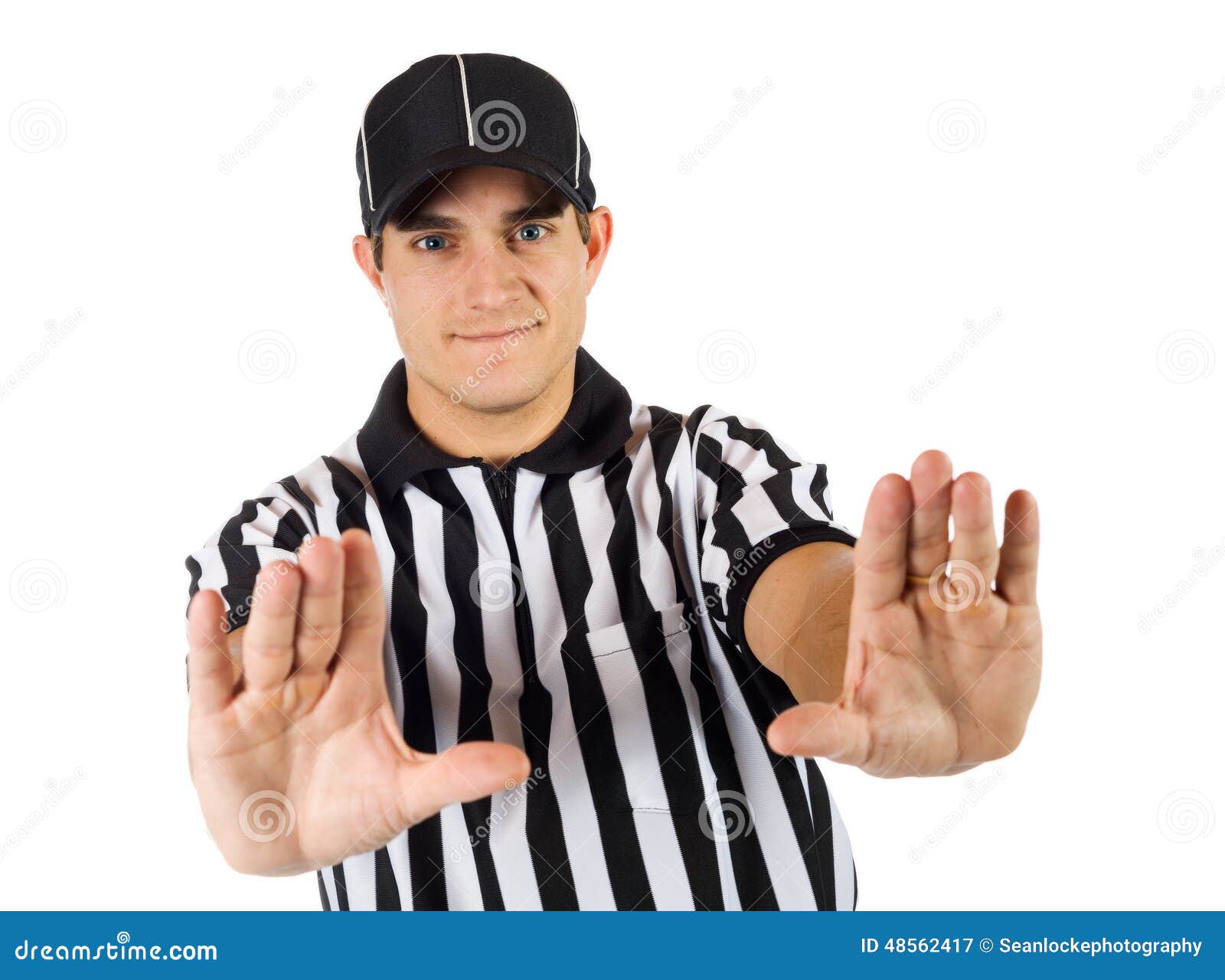 Referee Signalling Pass Interference Call Stock Image  Image of