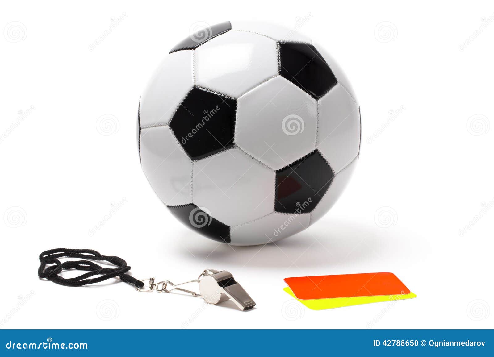 Referee Whistle Cards and Ball Stock Photo Image of whistle, rule