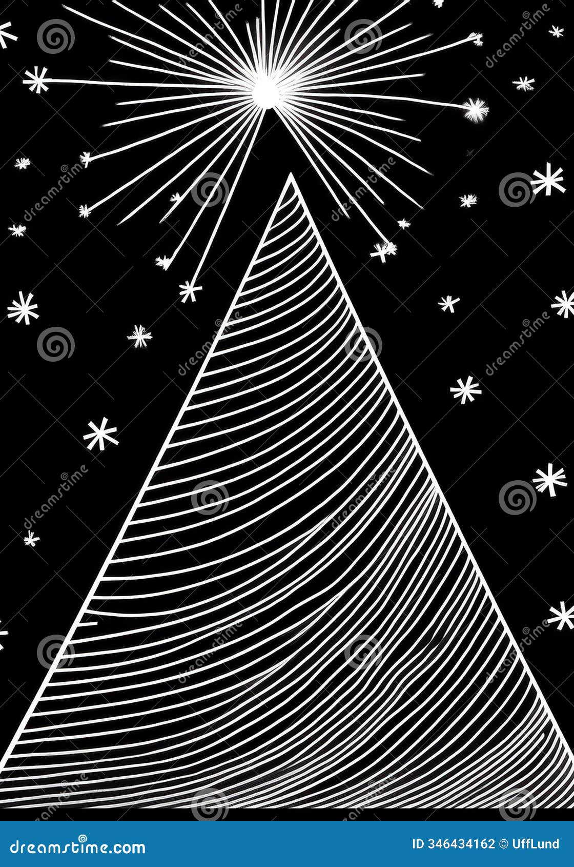 black and white christmas tree