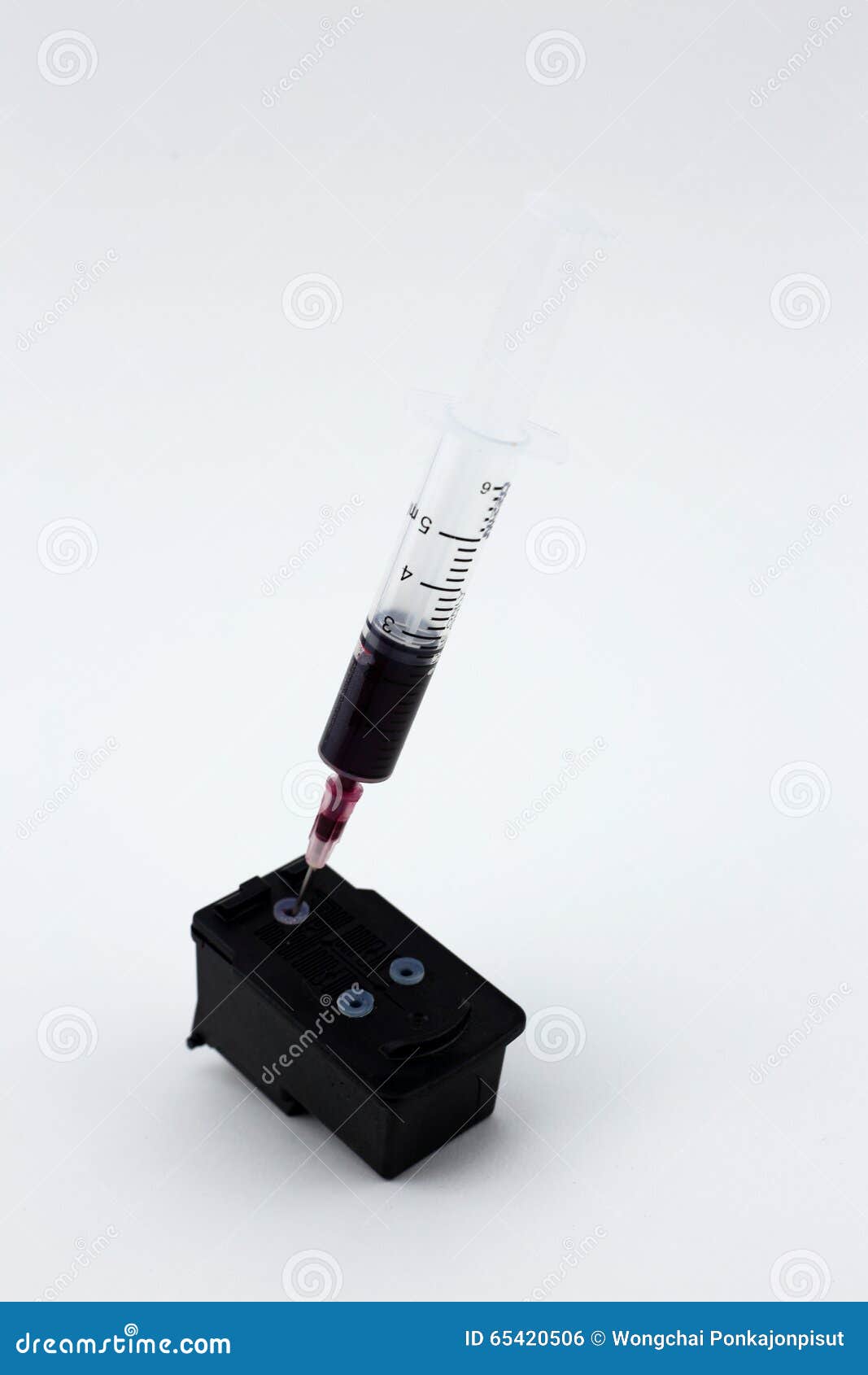 Refilling ink cartridges stock photo. Image of shot, liquid 65420506