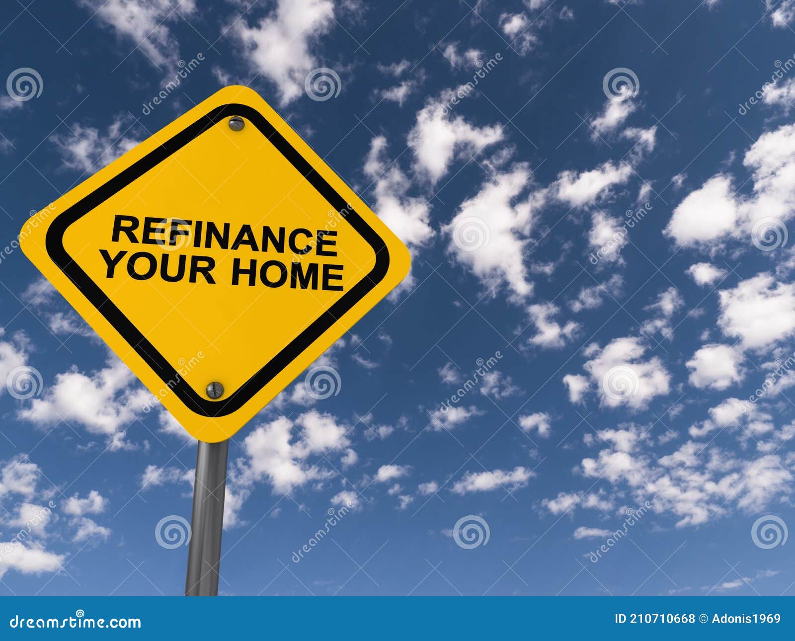 refinance your home traffic sign