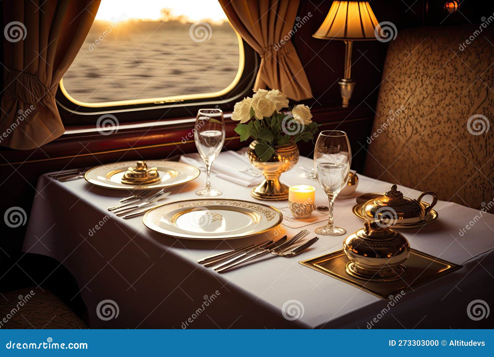Refined Dining Experience on Luxury Train, with Fine Linens, China