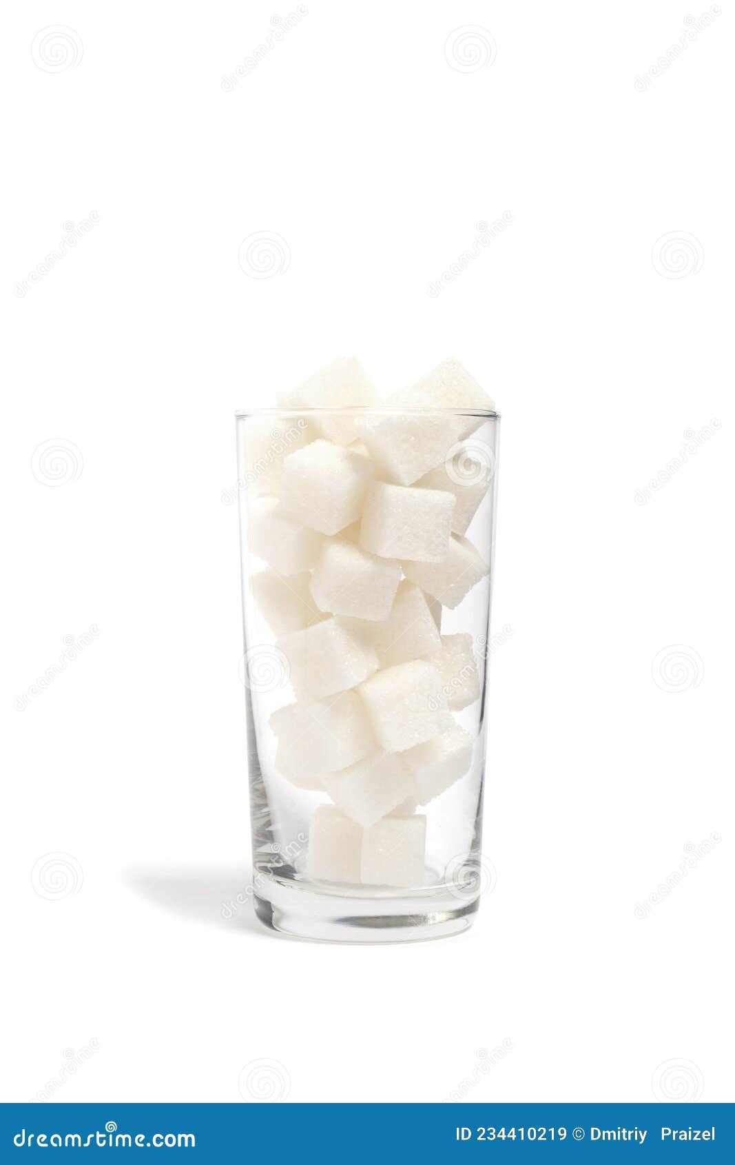 Refined Sugar Cubes in a Clear Glass Glass Stock Image Image of