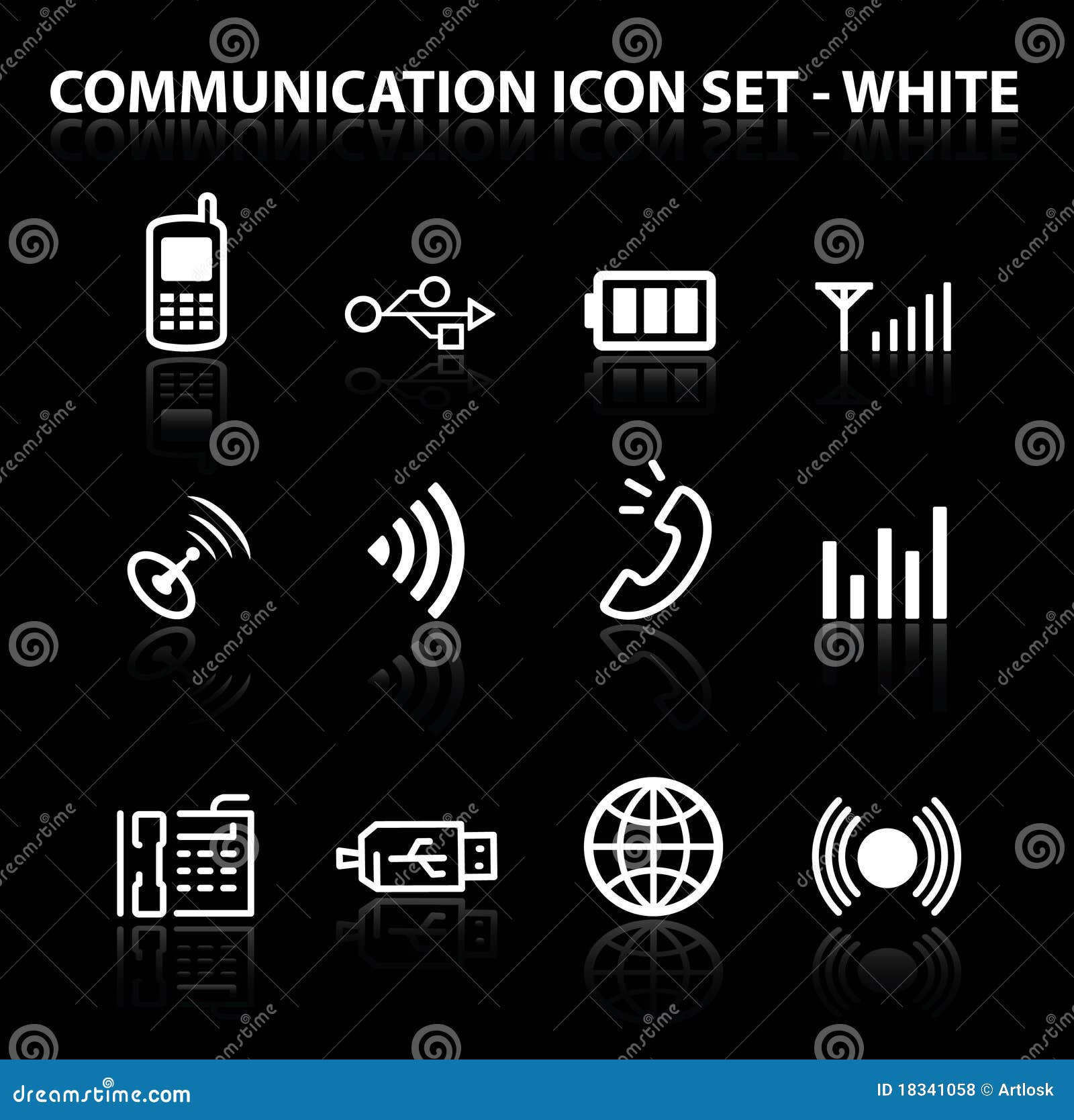 reflect communication icon set