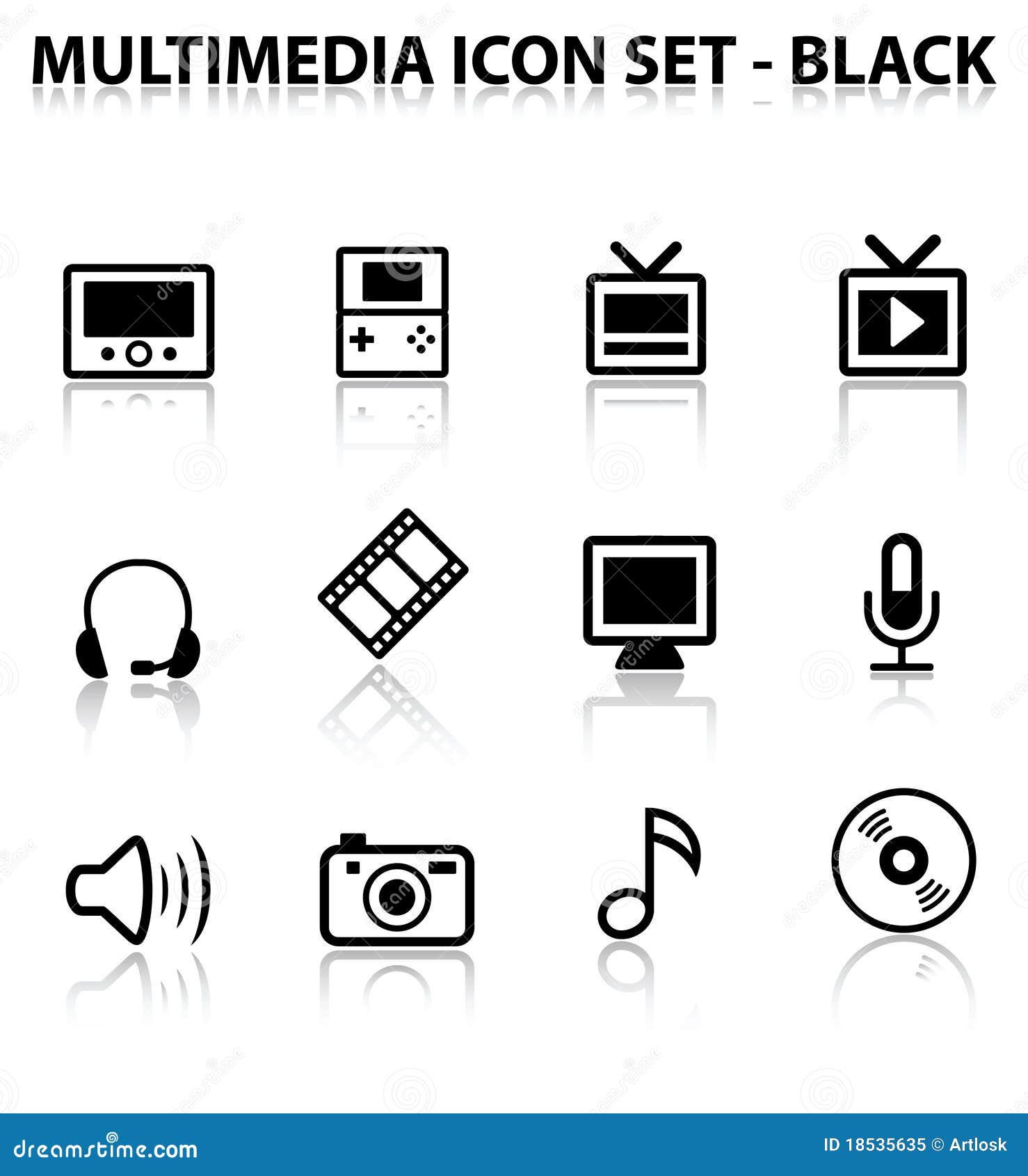 reflect multimedia icon set