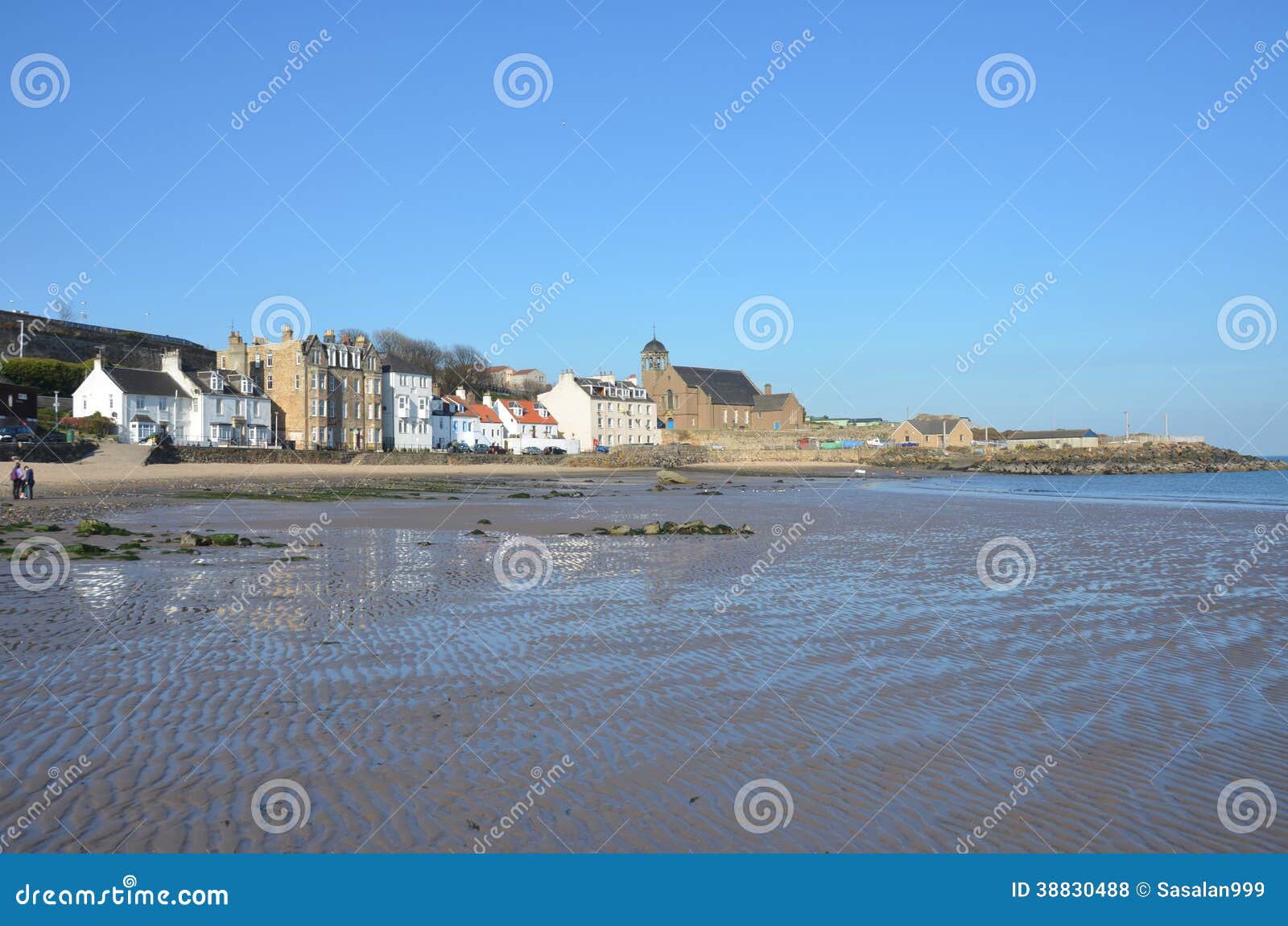 Reflected Buildings, Kinghorn Stock Photo Image of homes, scotland