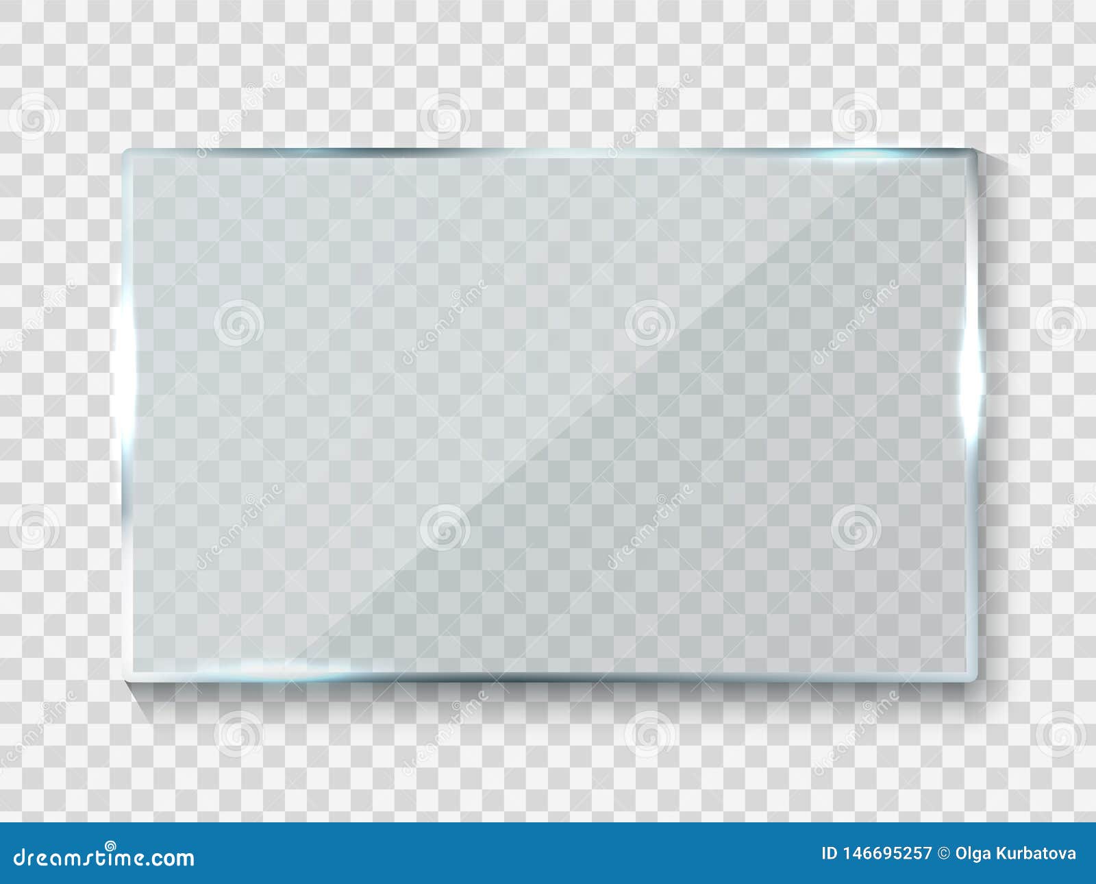 Transparent glass panel. Clear plastic sheet with glossy effect