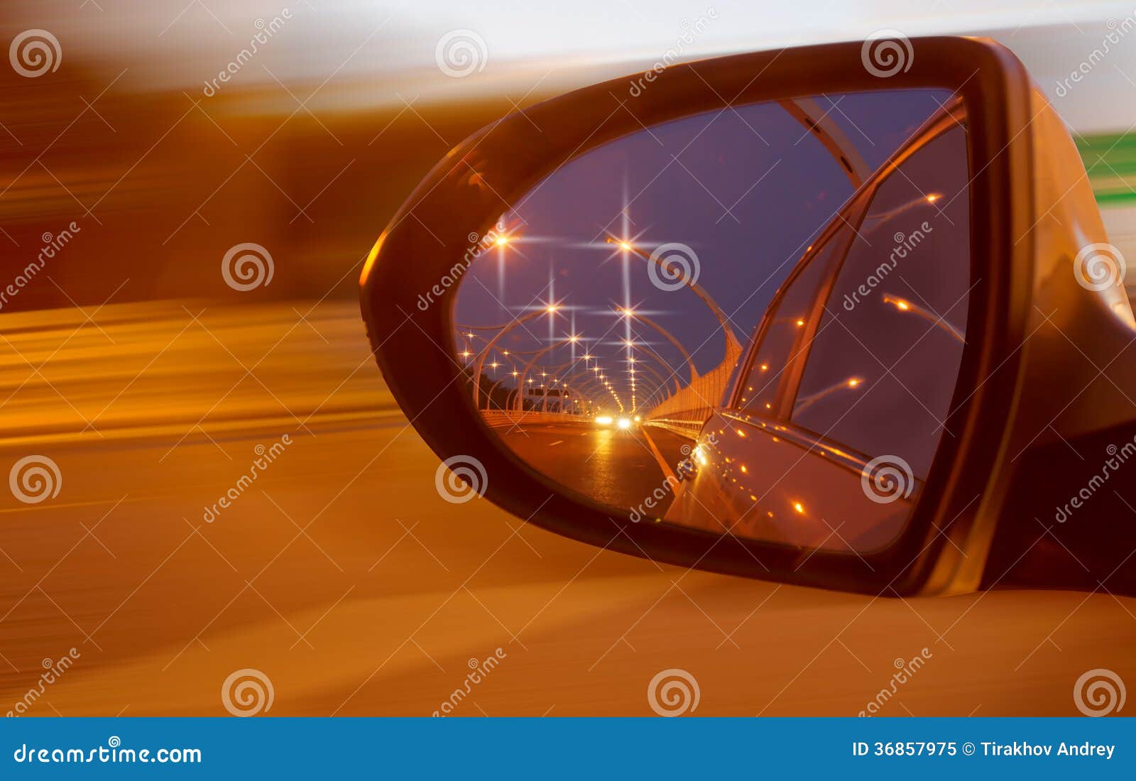 Reflection on car mirror stock image. Image of fencing 36857975