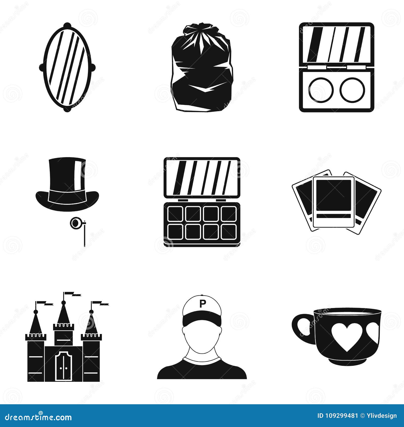 Reflection Icons Set, Simple Style Stock Vector - Illustration of ...