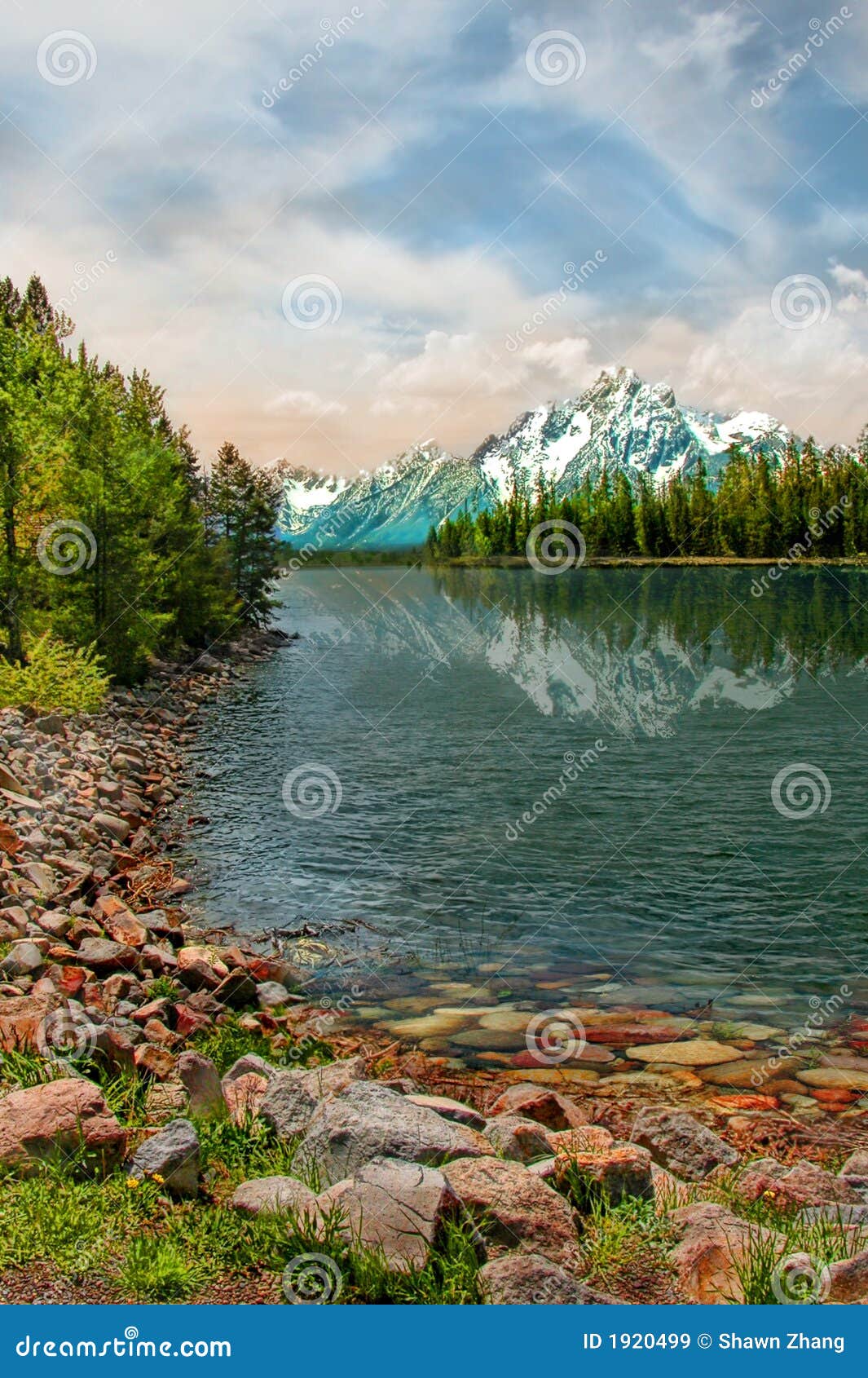Reflection of a Lake stock image. Image of colorful, mountain - 1920499