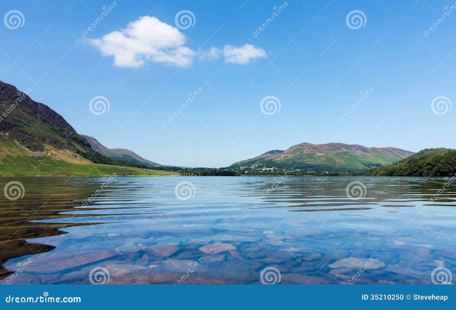 Reflection on Lake District Hills in Crummock Water Stock Photo - Image ...
