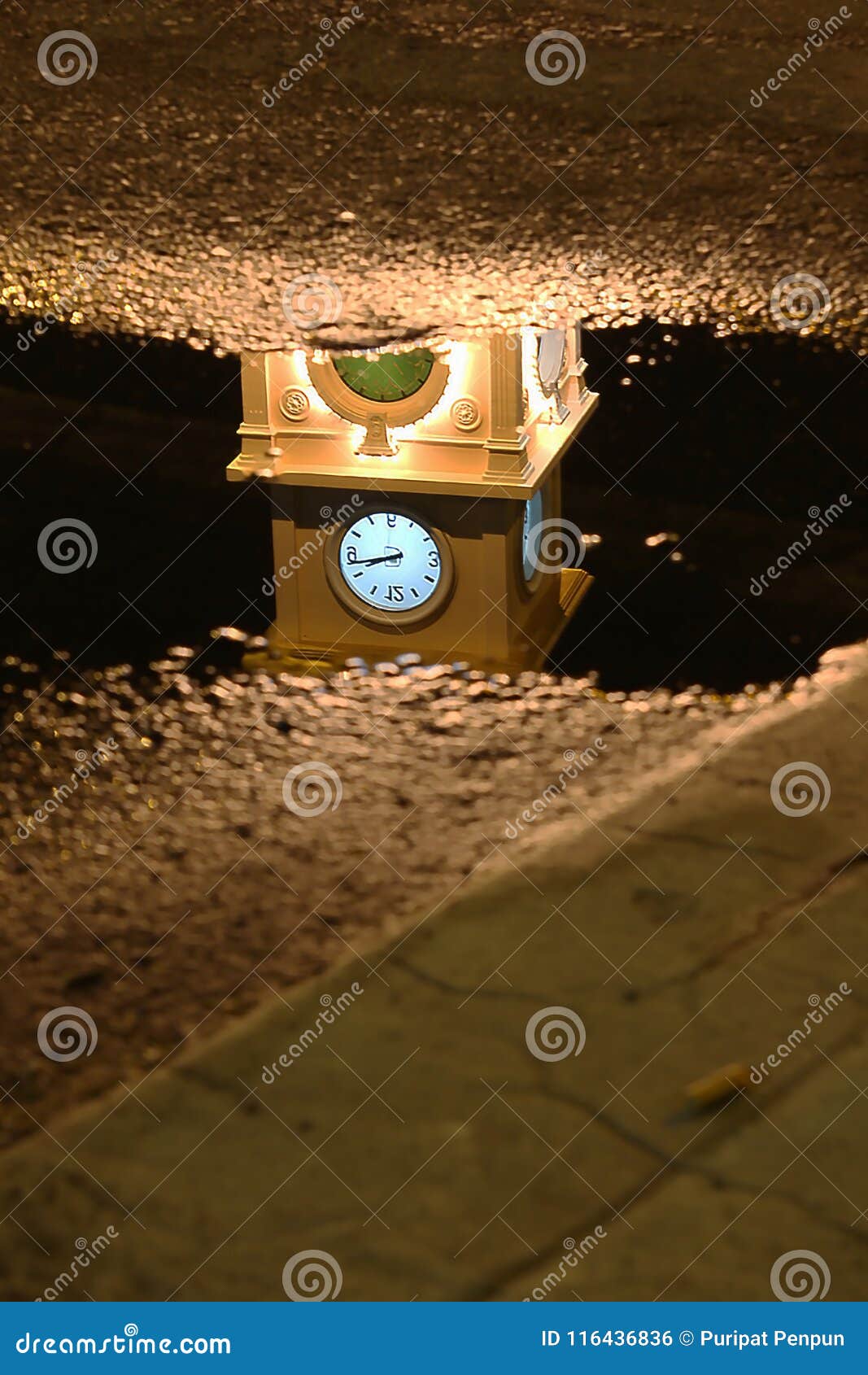 Reflection in the Water of the Clock Tower Stock Photo Image of