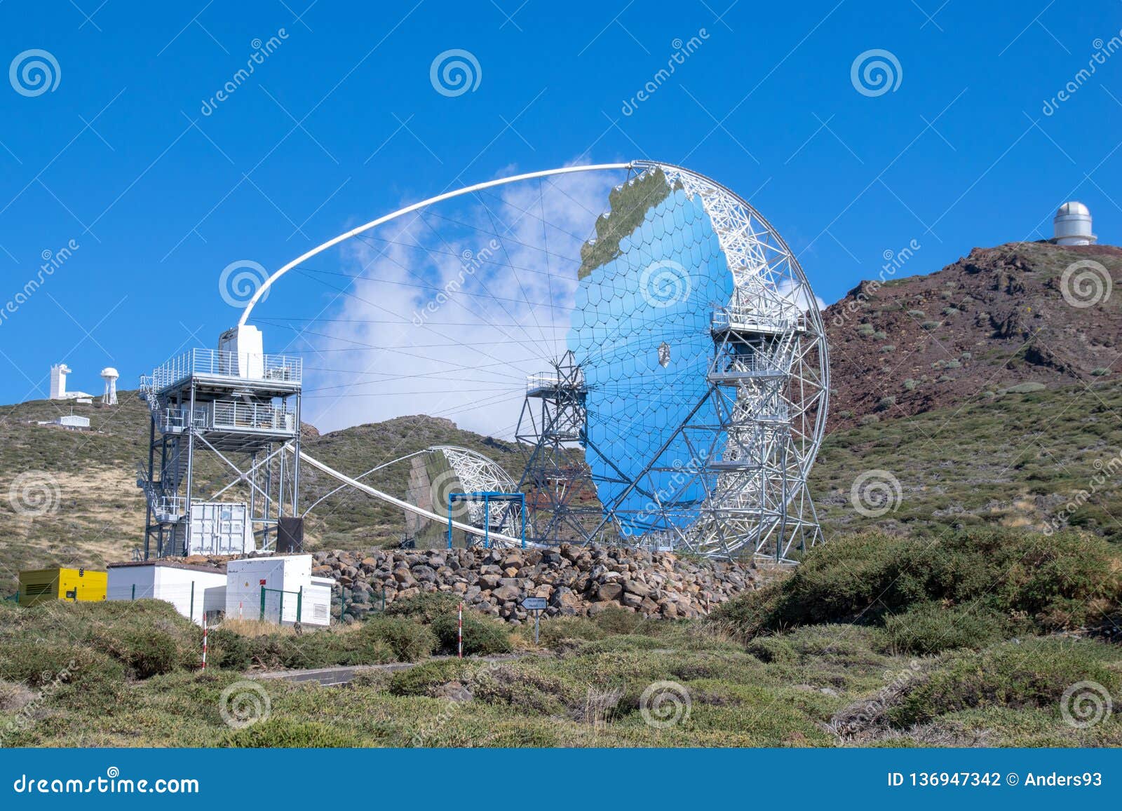 Reflections in the Large Scale Telescope (LST-1 Telescope), La Palma Island,  Canary Islands, Spain Editorial Photography - Image of geology, canary:  136947342