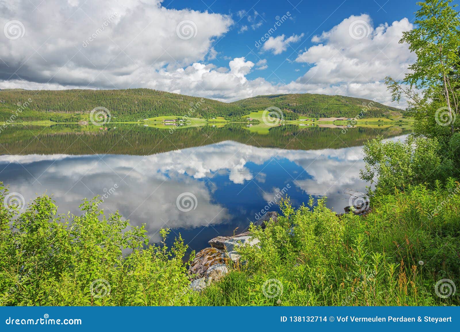 Reflections of two hills stock photo. Image of dramatic 138132714