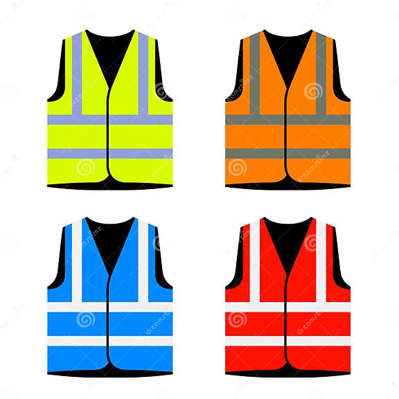 Reflective Road Industry Safety Vest Stock Vector - Illustration of ...