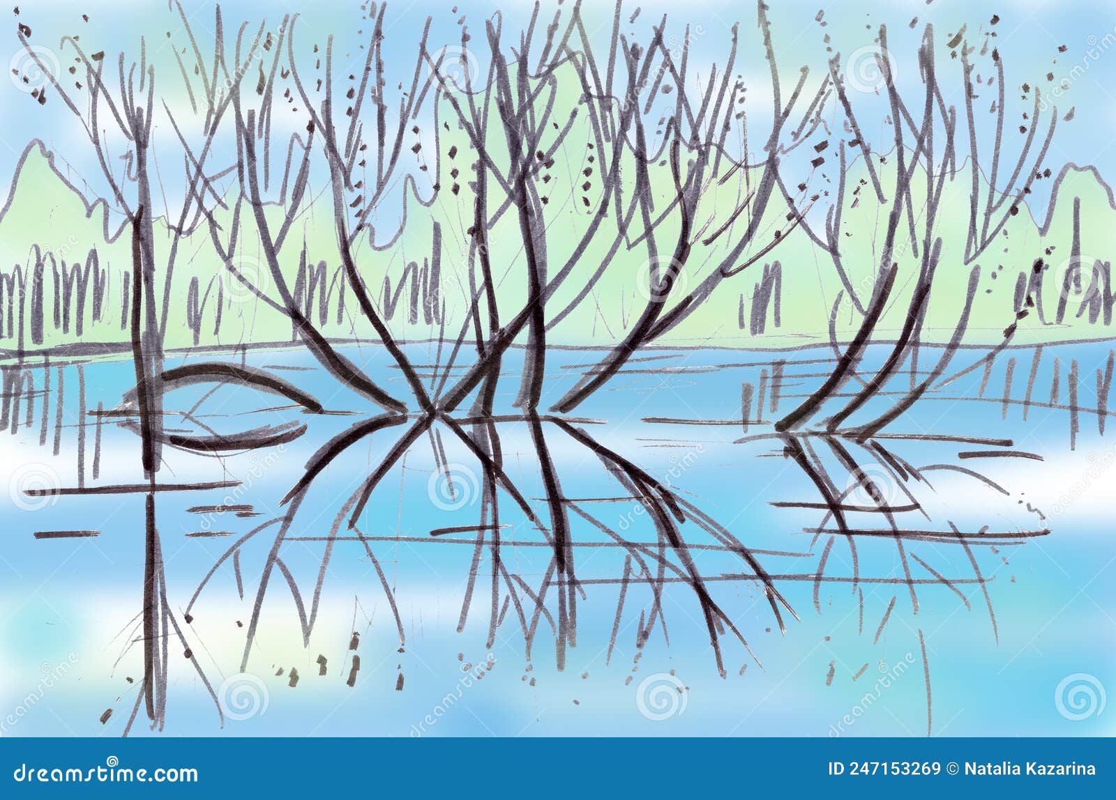 Reflexiones De árboles De Primavera Y Arbustos En El Plano Gráfico Del Agua Stock de ilustración - Ilustración de trazado, fondo: 247153269 Reflexiones De árboles De Primavera Y Arbustos En El Plano Gráfico Del Agua Stock de ilustración - Ilustración de trazado, fondo: 247153269