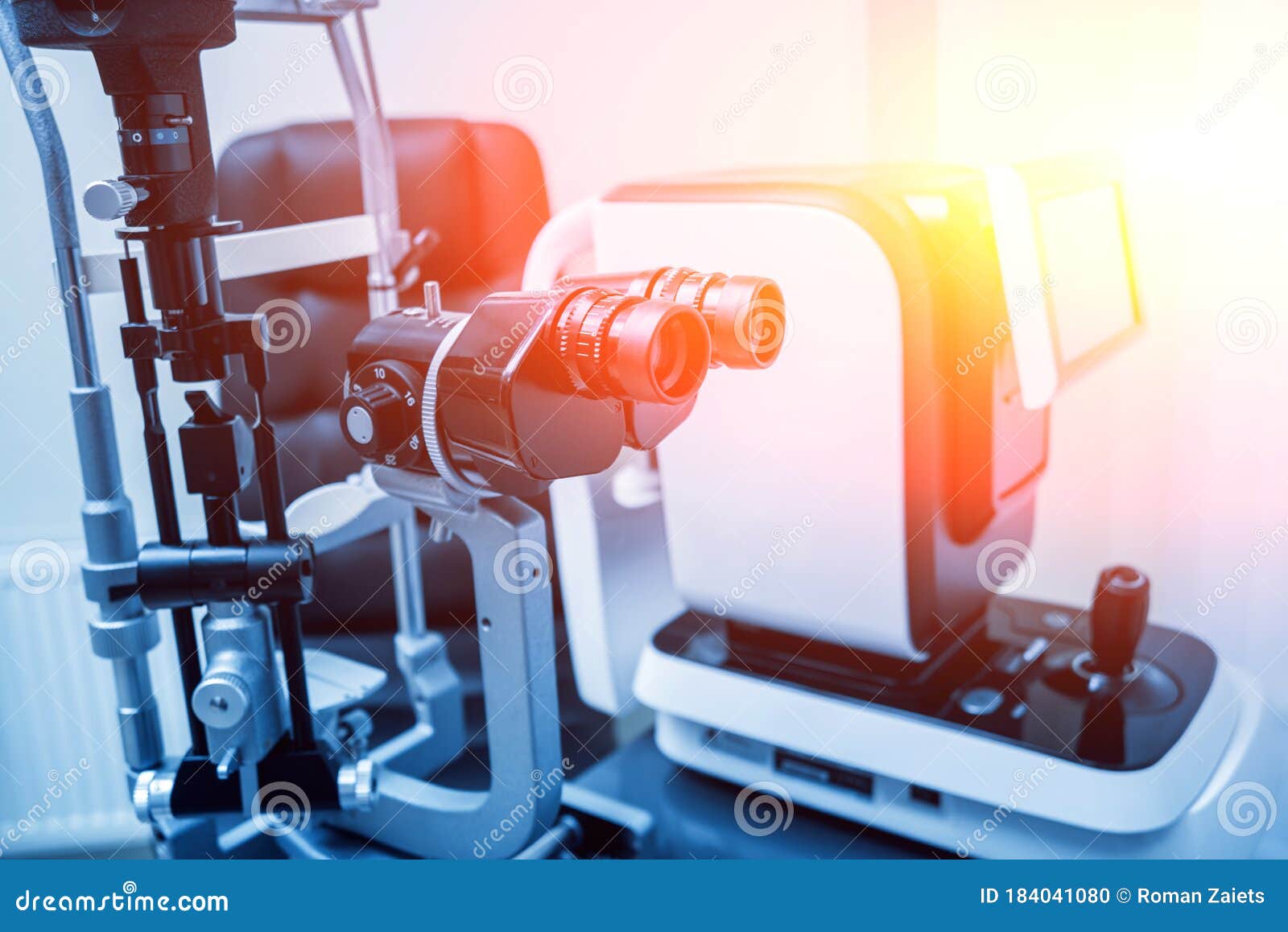 refractometry and keratometry. refraction test. modern optometry equipment.