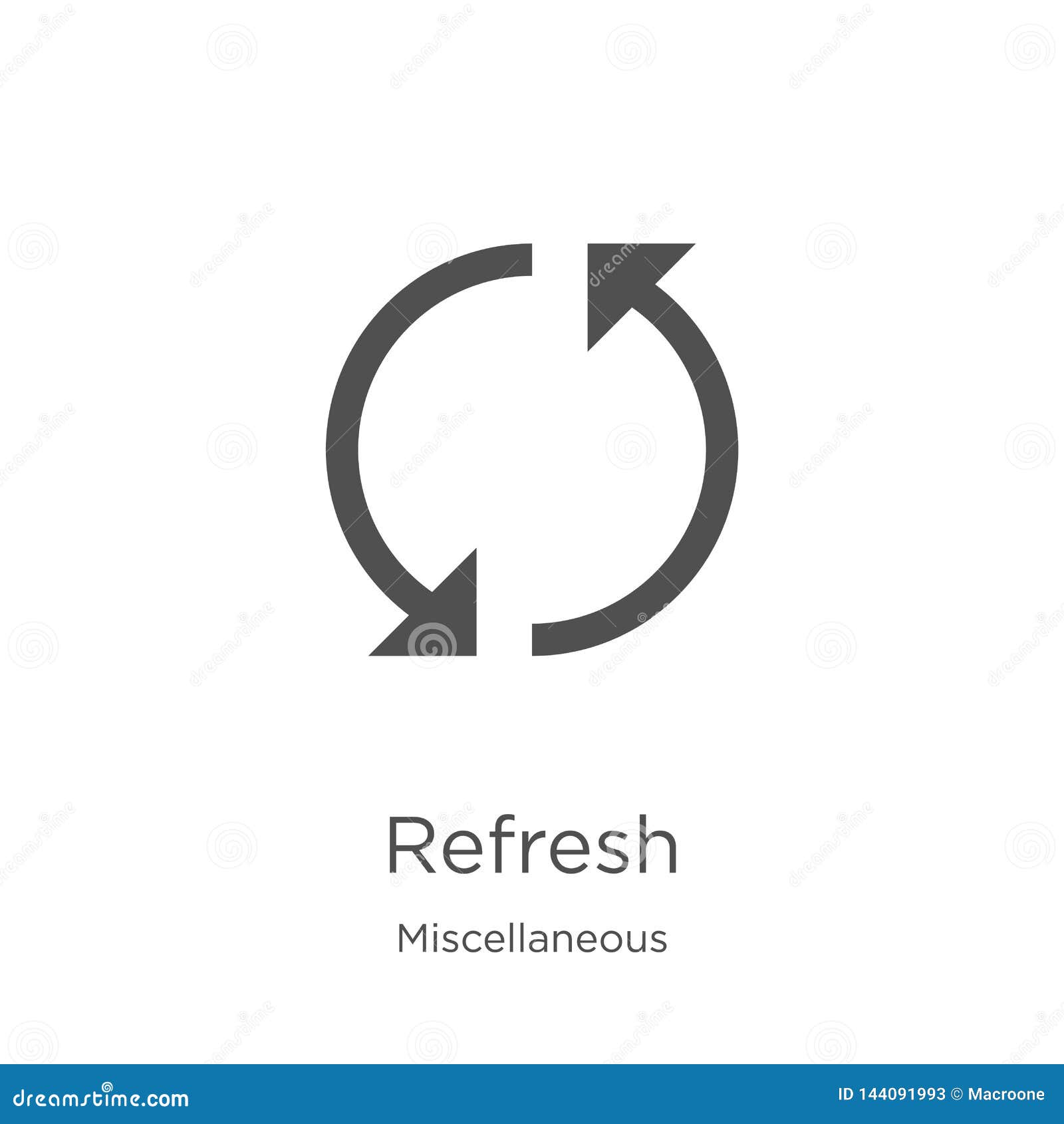 refresh icon  from miscellaneous collection. thin line refresh outline icon  . outline, thin line refresh