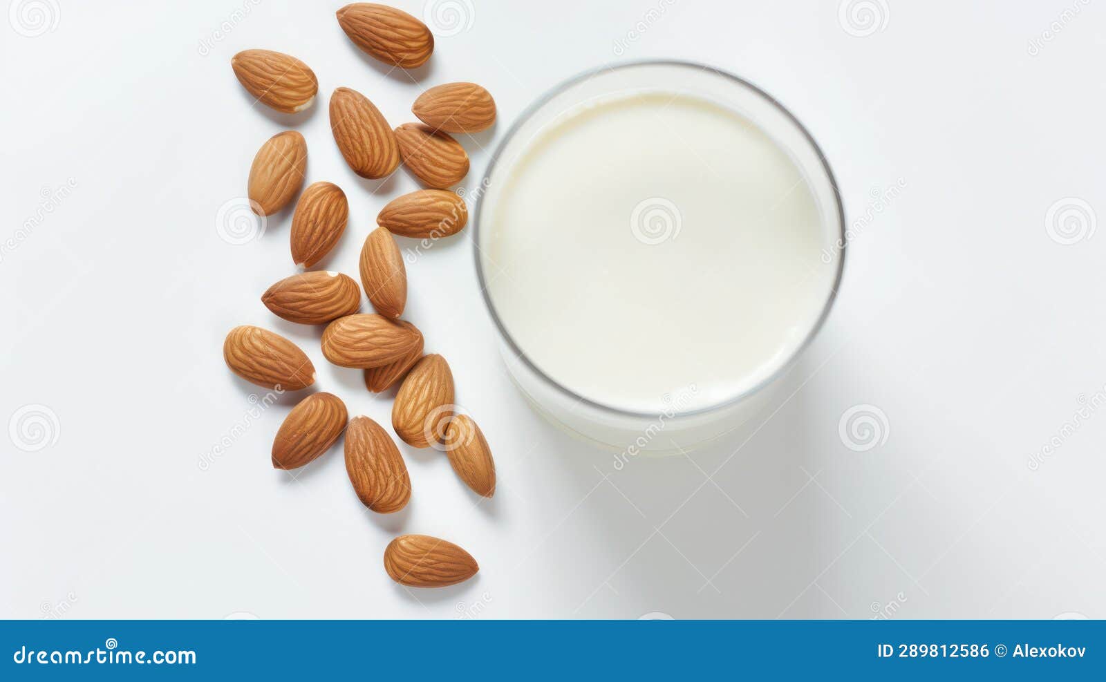 Refreshing Almond Milk in a Minimal Style AI Generated Stock