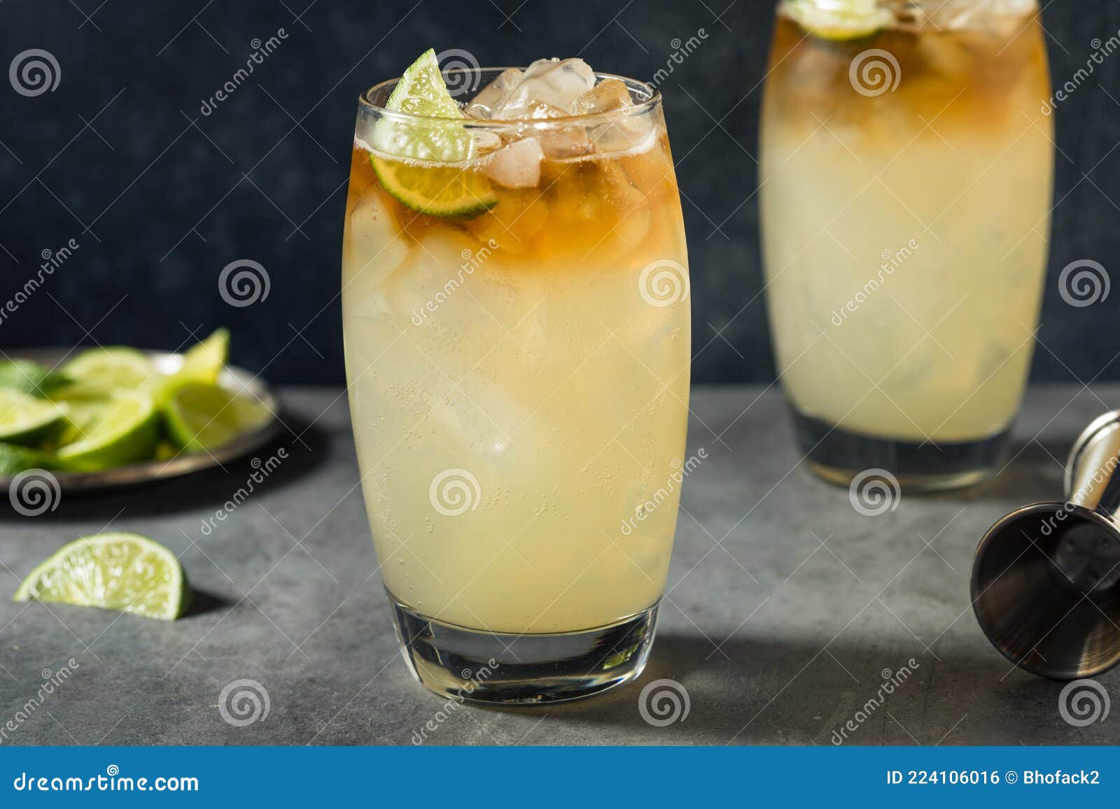 Refreshing Boozy Rum Dark and Stormy Cocktail Stock Photo Image of