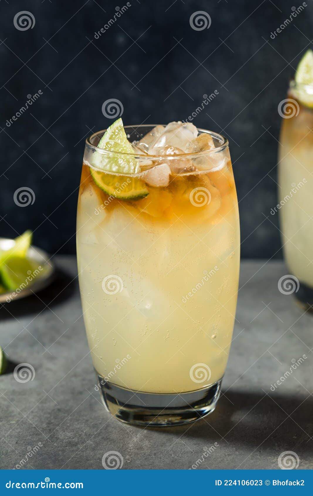 Refreshing Boozy Rum Dark and Stormy Cocktail Stock Image Image of