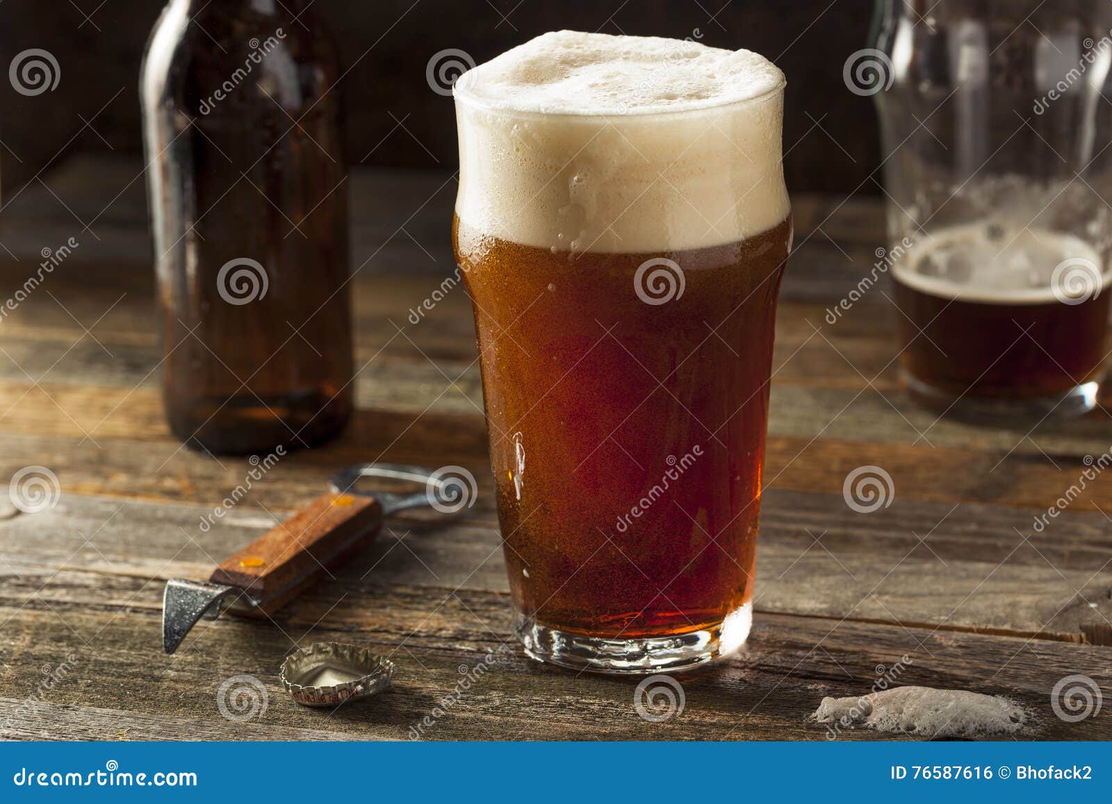 Refreshing Brown Ale Beer stock photo. Image of bubbles 76587616
