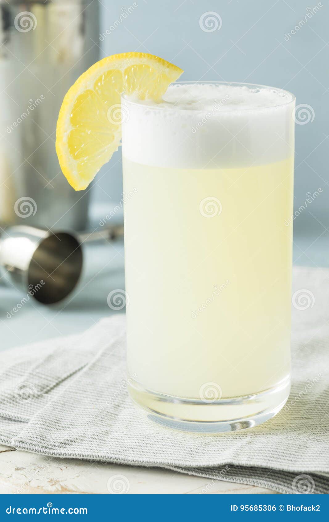 refreshing cold egg gin fizz