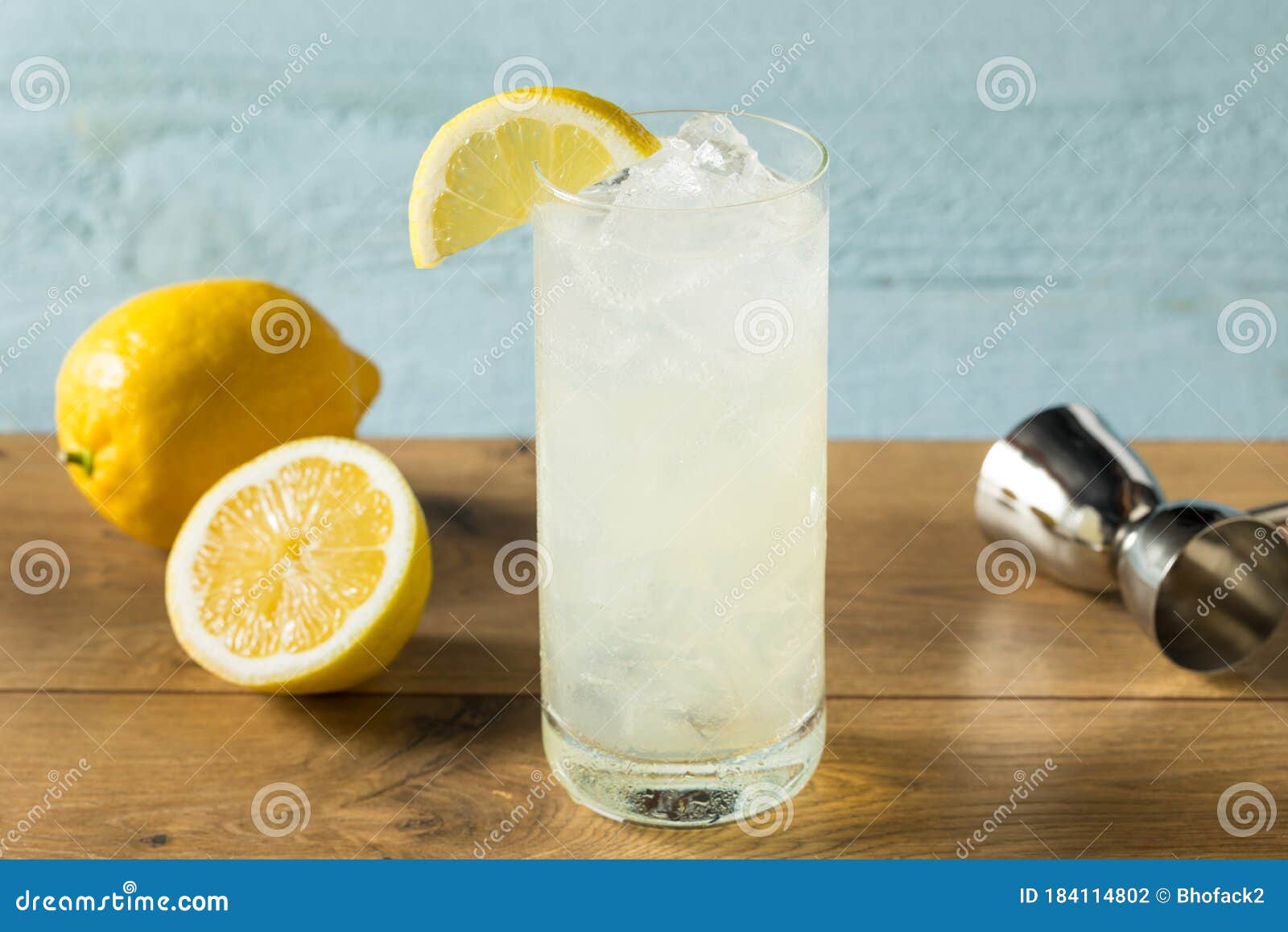 Refreshing Gin Tom Collins Cocktail Stock Photo Image of vibrant