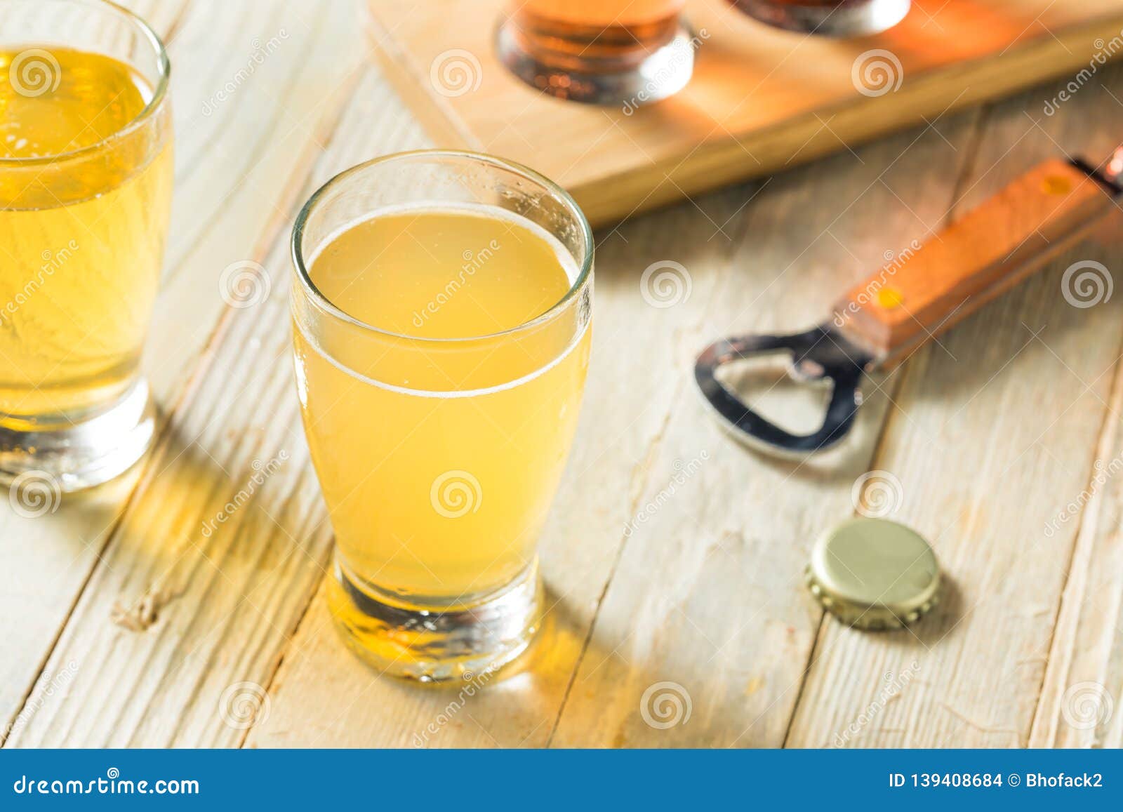 Refreshing Hard Cider Flight Stock Photo Image of apple, american