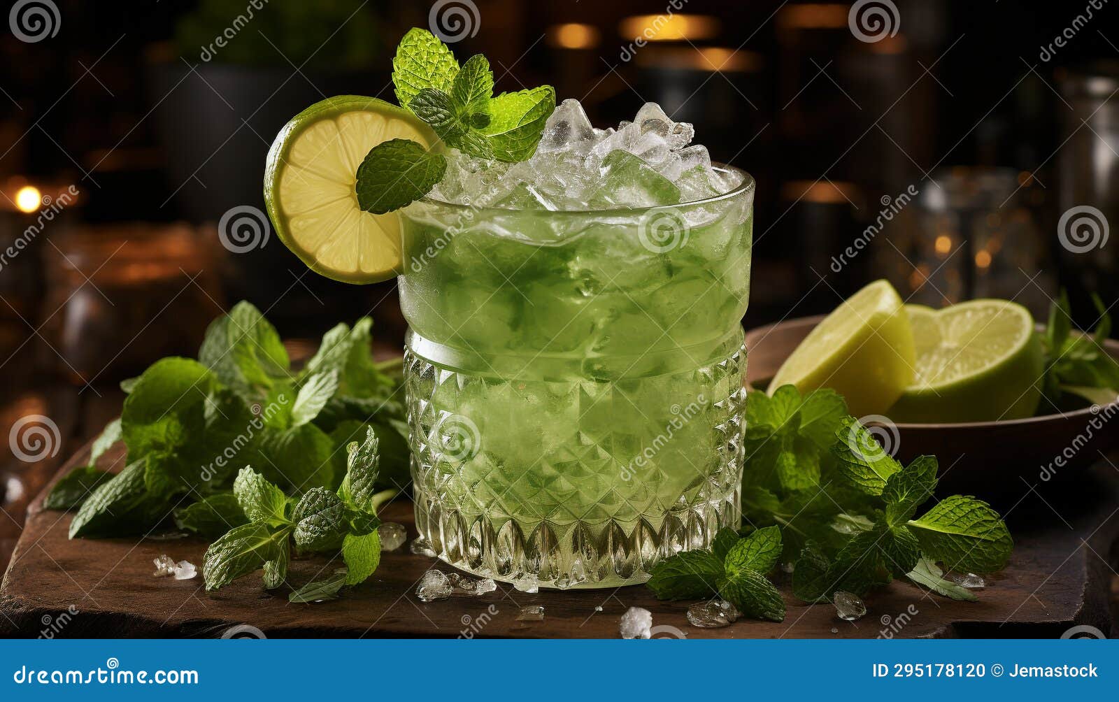 Refreshing Mojito Cocktail with Mint Leaf and Citrus Fruit Generated by