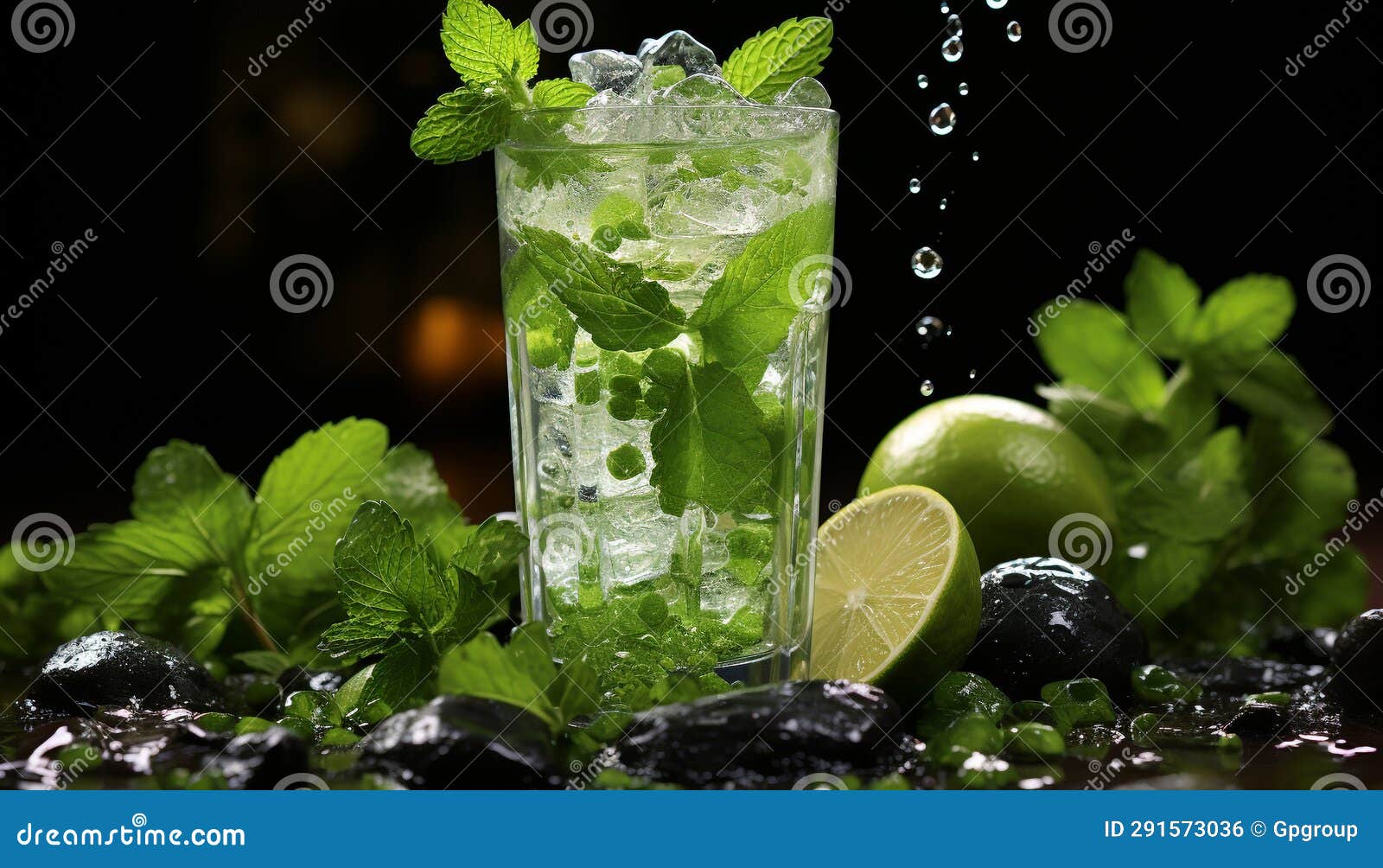Refreshing Mojito Cocktail with Mint Leaf, Lime, and Citrus Fruit