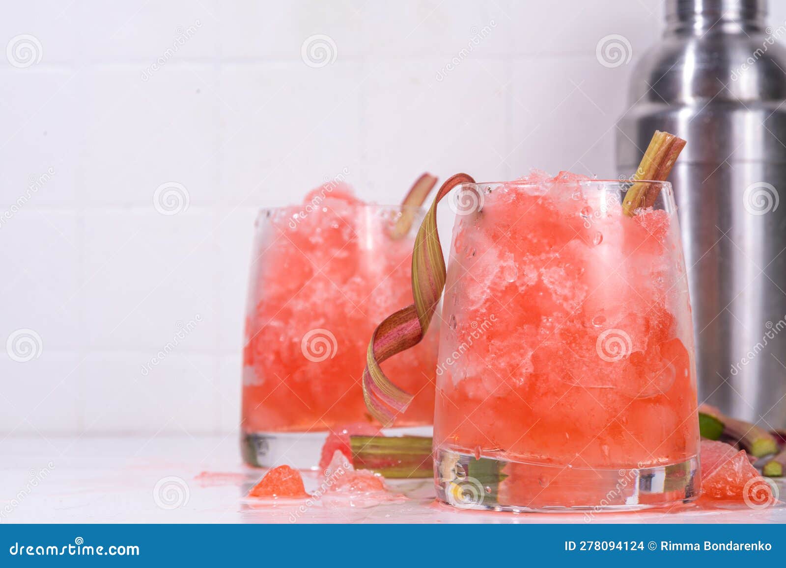 Refreshing Rhubarb Sour Fizz Cocktail Stock Photo - Image of food, glasses:  278094124