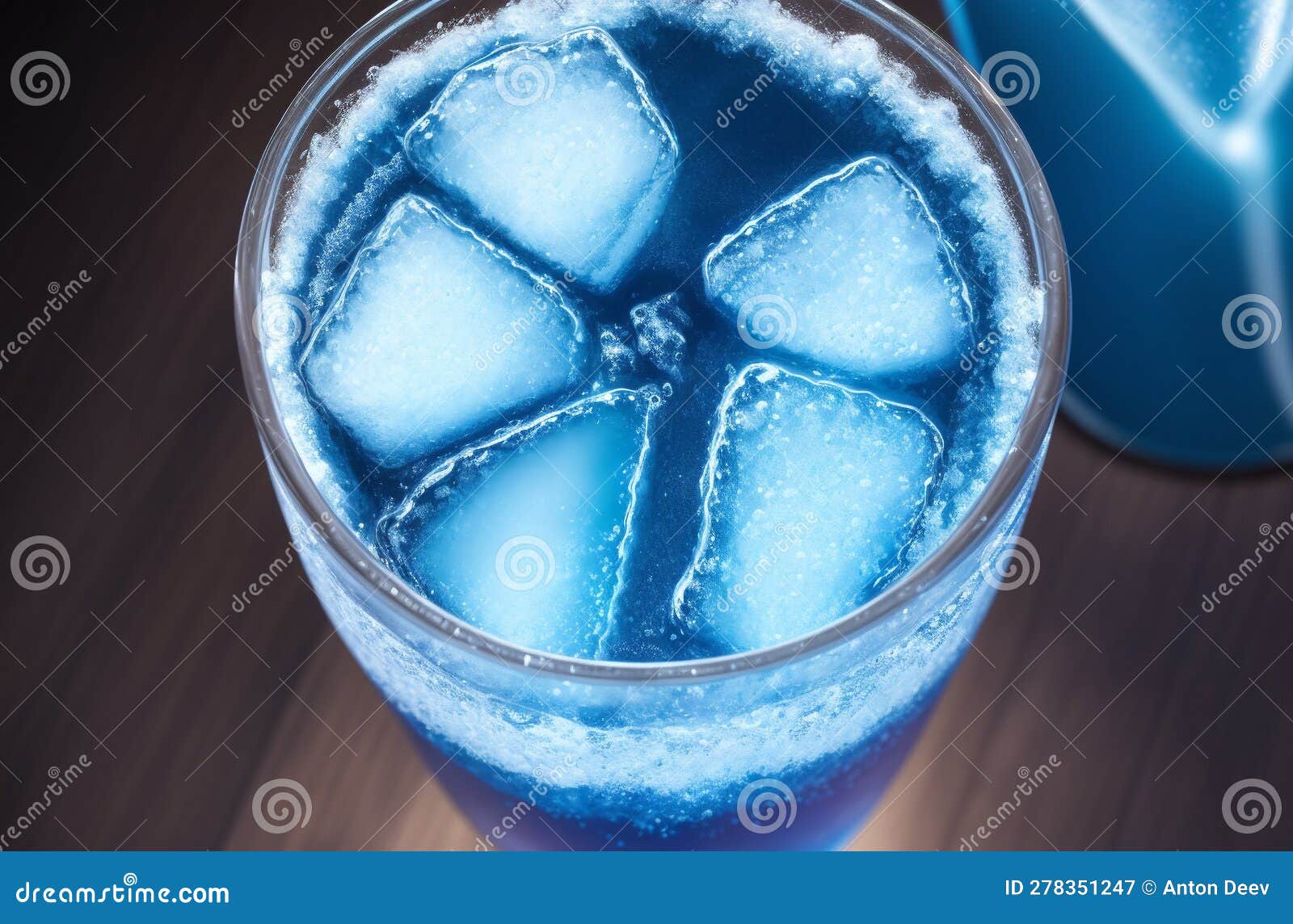 Refreshing Soda in Glass. Fruit Cocktail with Ice. Generative AI. Stock