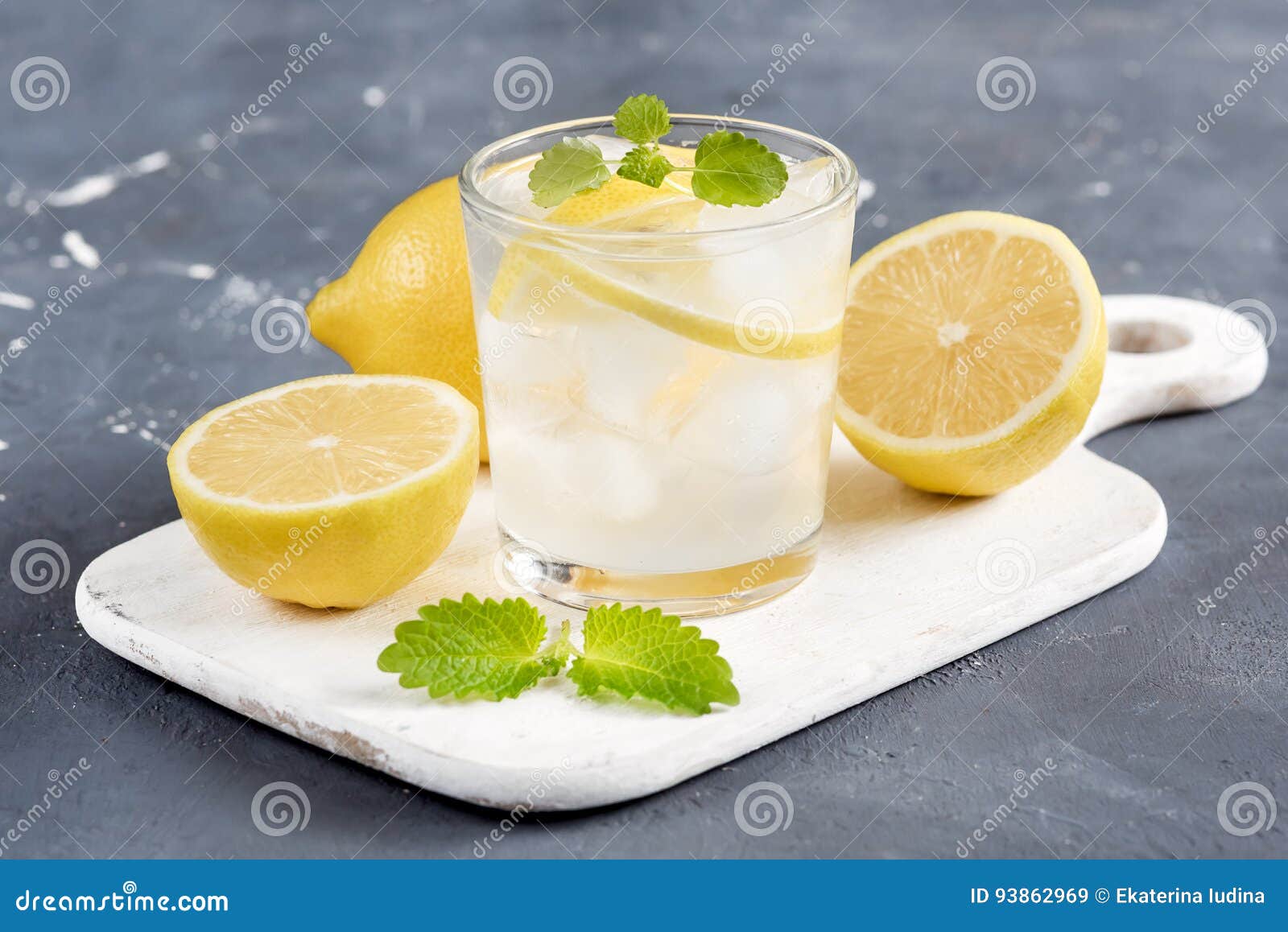Refreshment Summer Drink. Traditional Lemonade with Lemon Mint and Ice ...