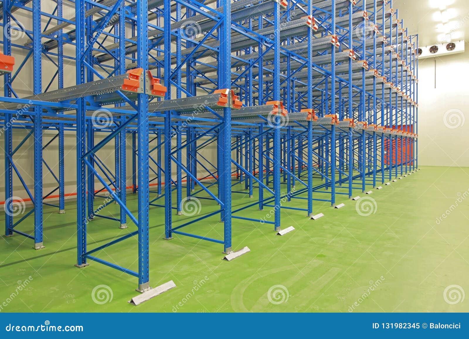 Cold storage warehouse stock image. Image of shelving 131982345