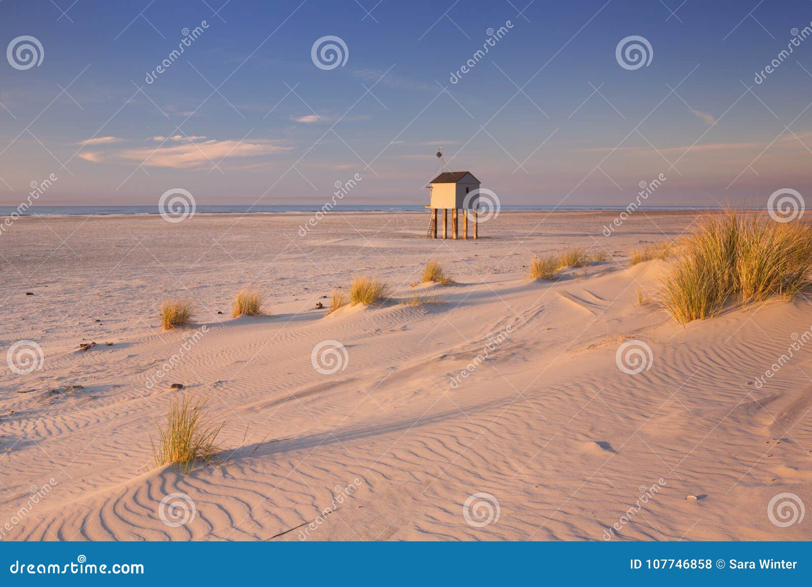 refuge hut on terschelling island in the netherlands